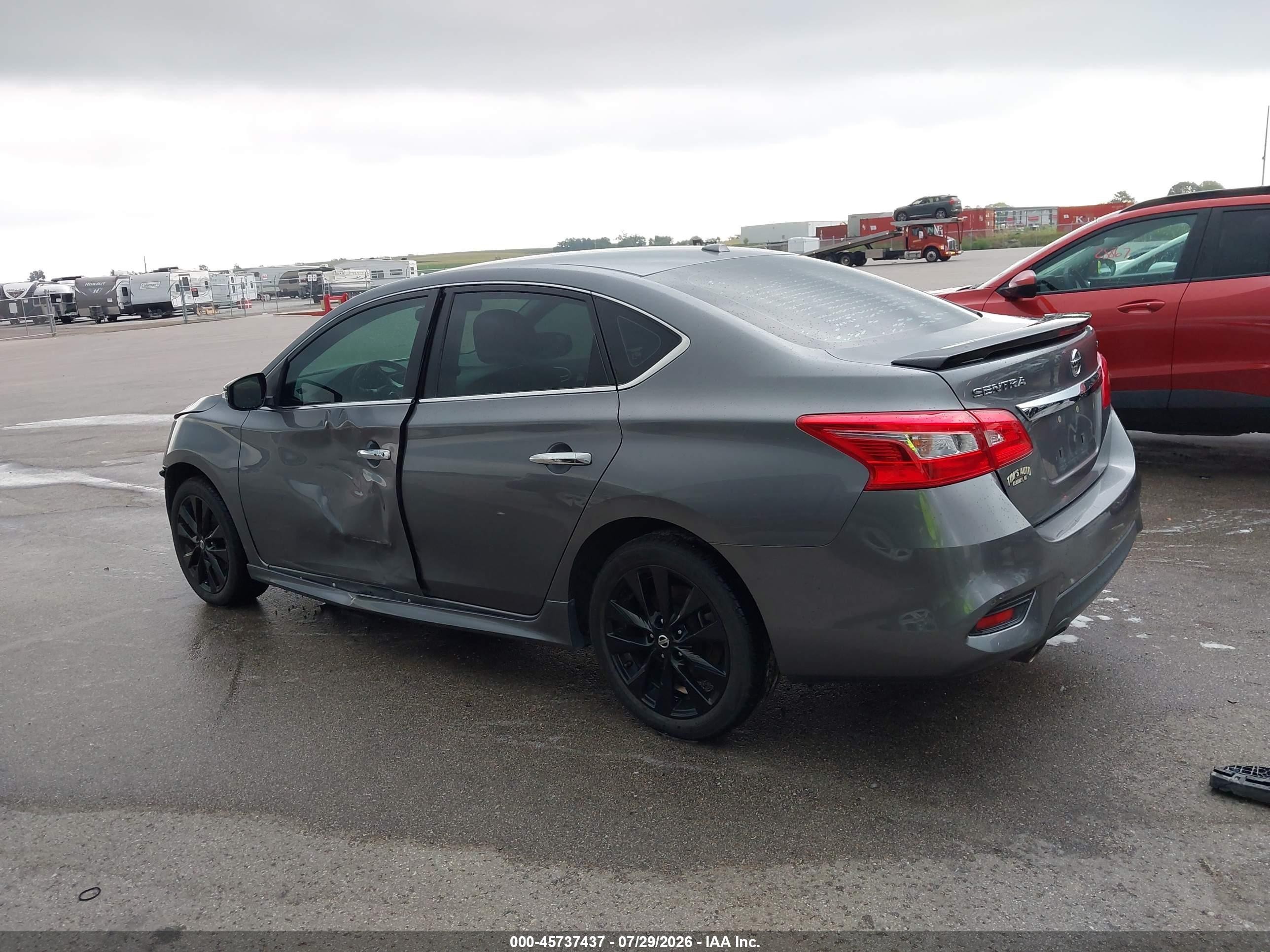 2017 Nissan Sentra Sr Серый vin: 3N1AB7AP7HY299638