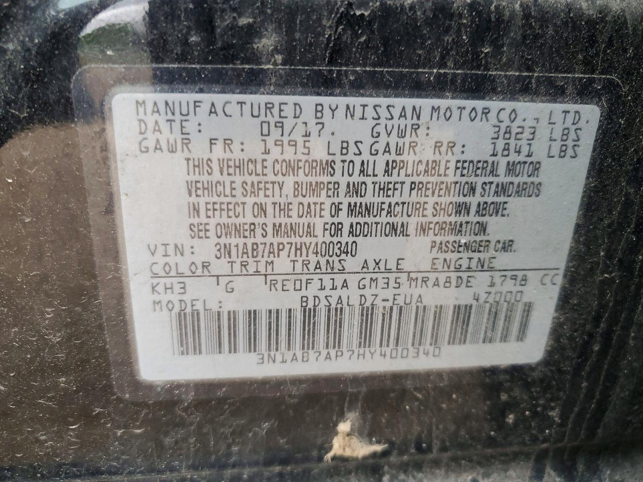 2017 Nissan Sentra Sv Black vin: 3N1AB7AP7HY400340