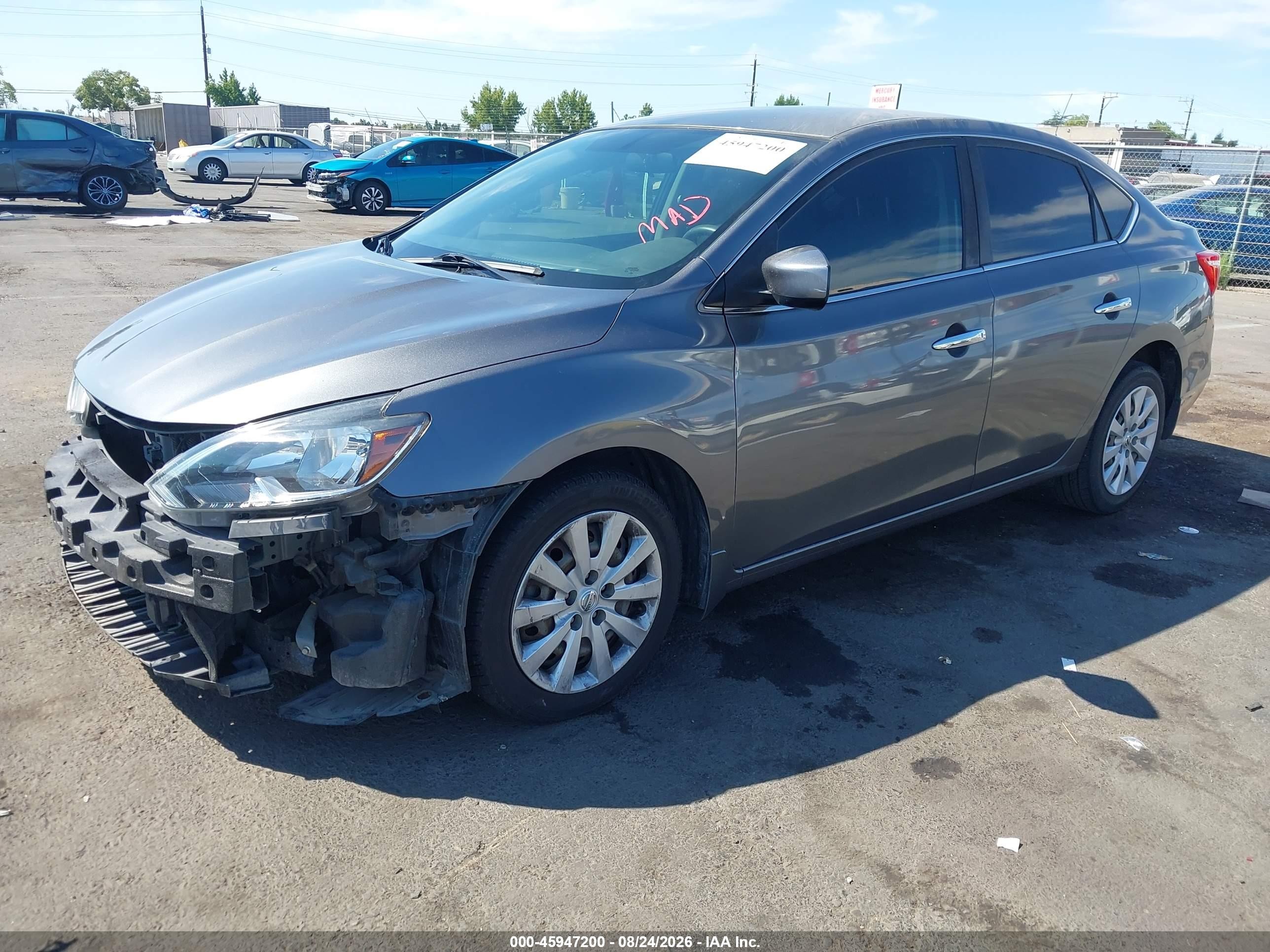 2019 Nissan Sentra S Gray vin: 3N1AB7AP7KY251824