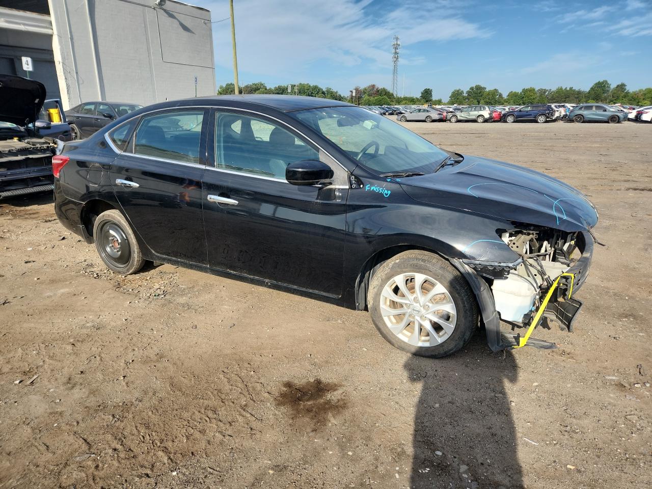 2019 Nissan Sentra S Черный vin: 3N1AB7AP7KY294303 Damage: Right Rear Wheel, Mismatched, Replacement Required