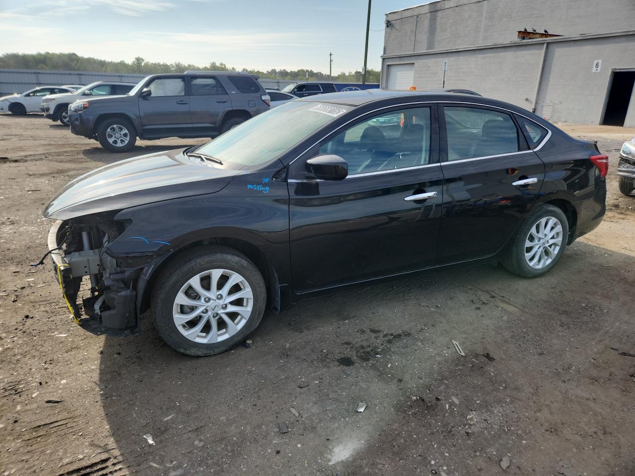 2019 Nissan Sentra S Черный vin: 3N1AB7AP7KY294303 Damage: Left Front Fender, Dent(S) W/ Paint Dmg, 4 To 5 Inches