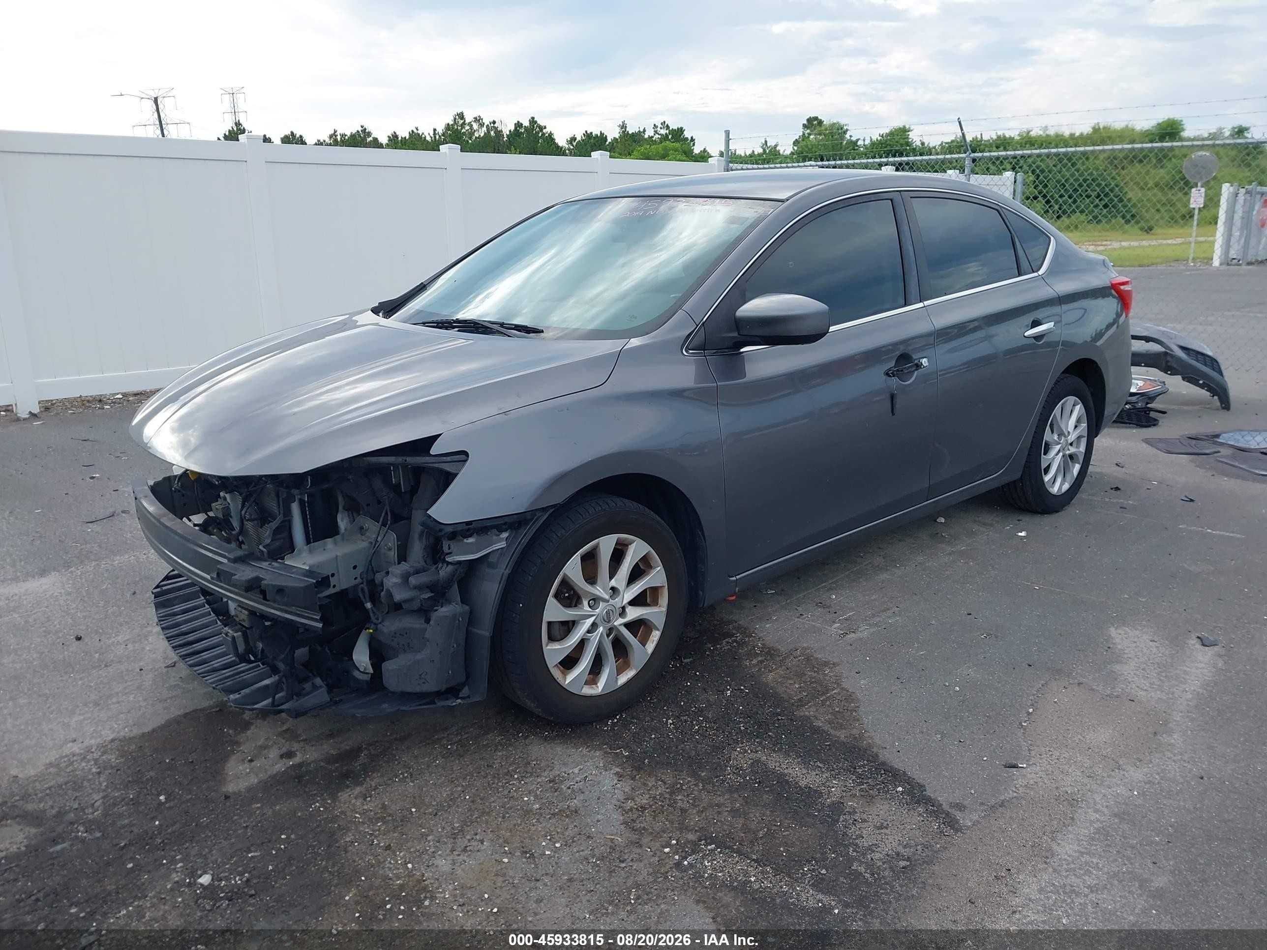 2019 Nissan Sentra Sv Gray vin: 3N1AB7AP7KY361594