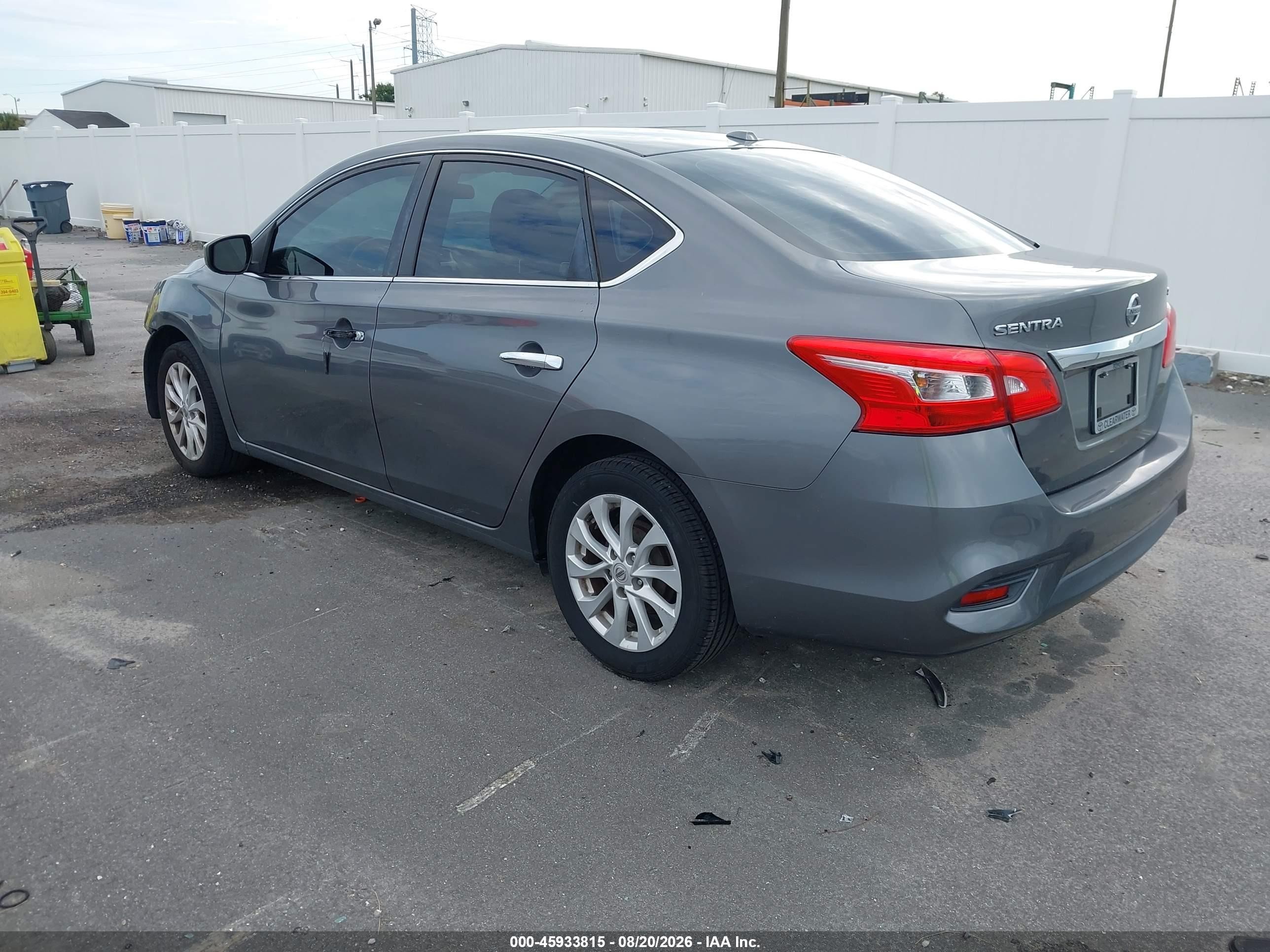 2019 Nissan Sentra Sv Gray vin: 3N1AB7AP7KY361594