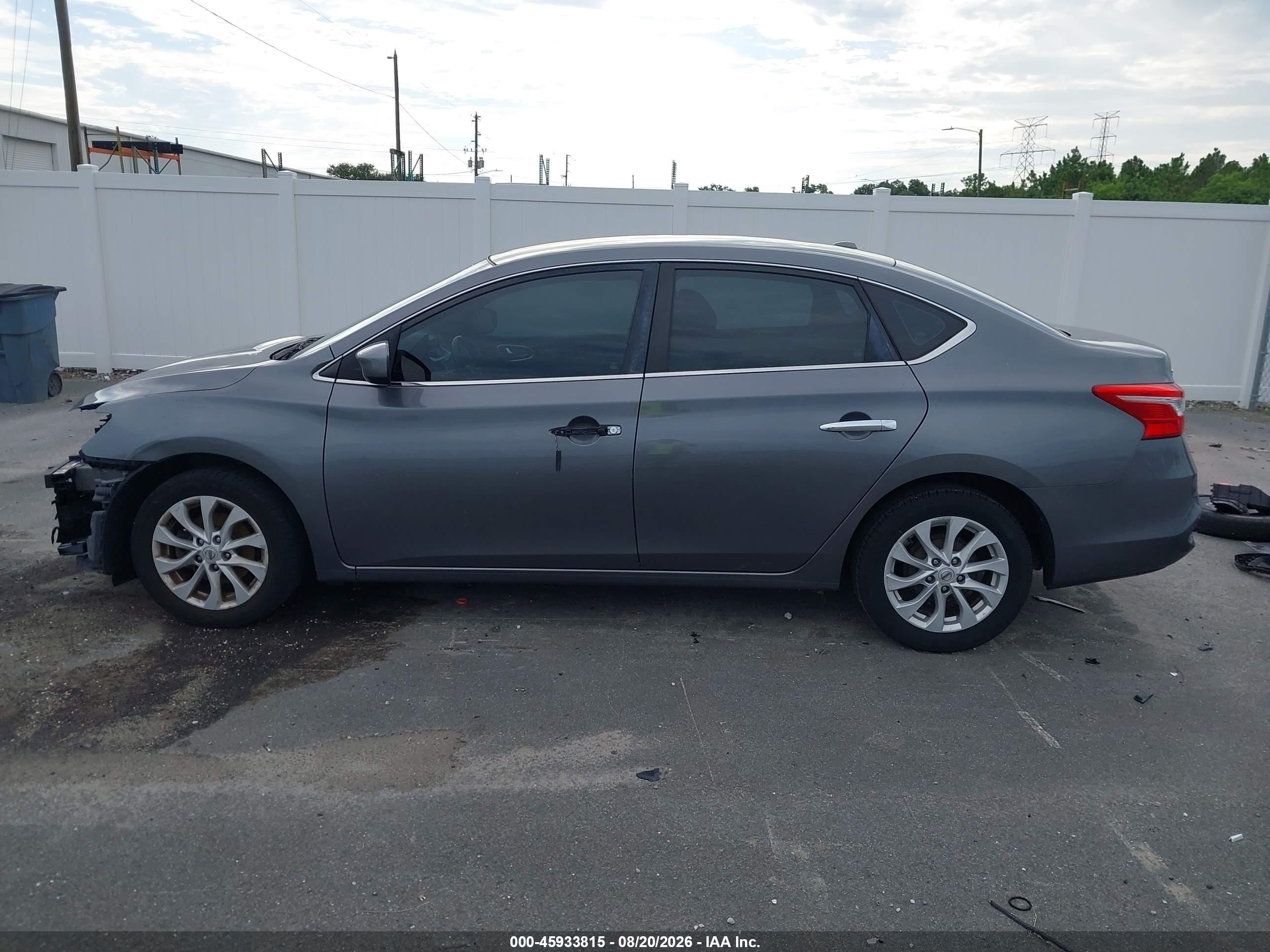 2019 Nissan Sentra Sv Gray vin: 3N1AB7AP7KY361594