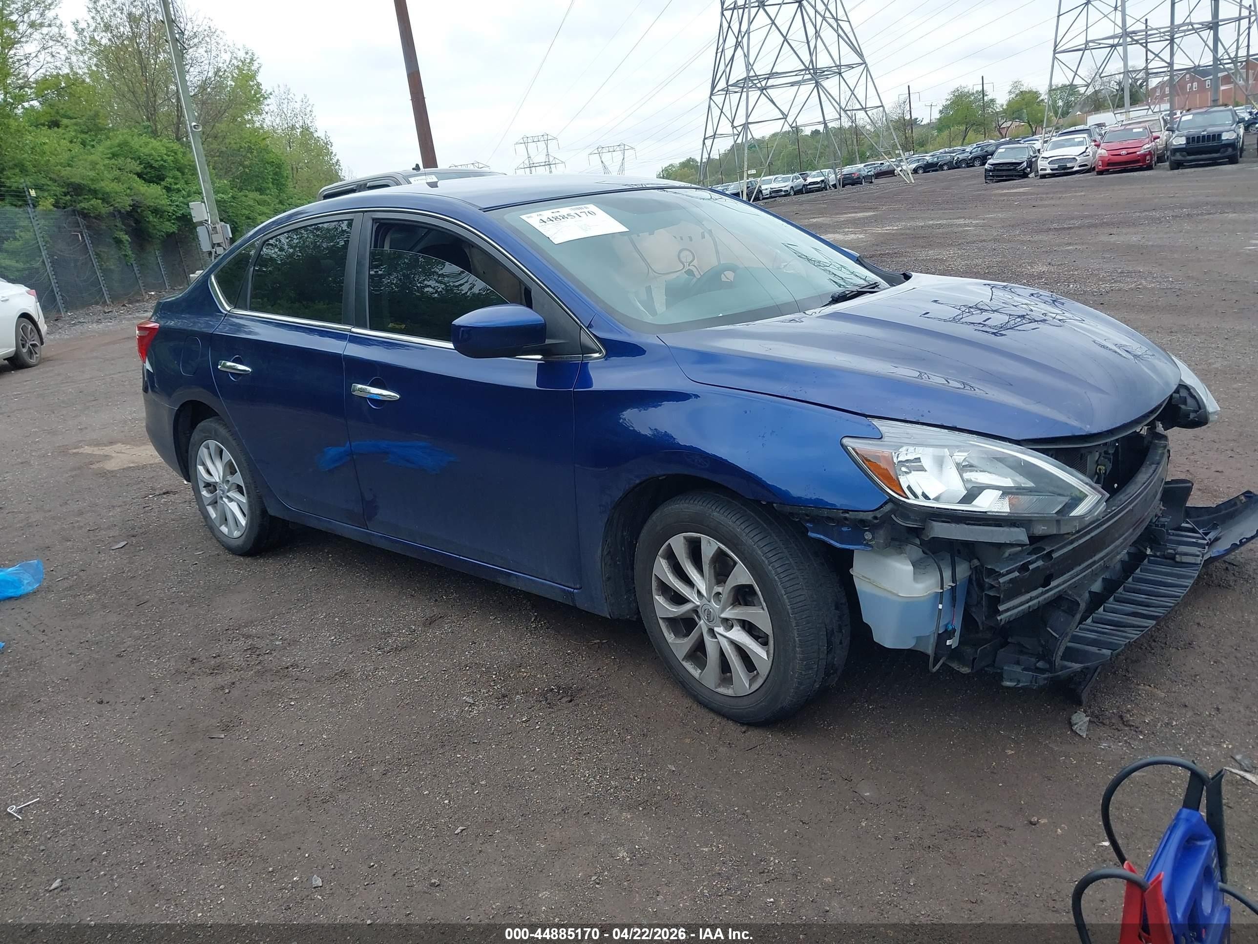 2019 Nissan Sentra Sv Blue vin: 3N1AB7AP7KY363751