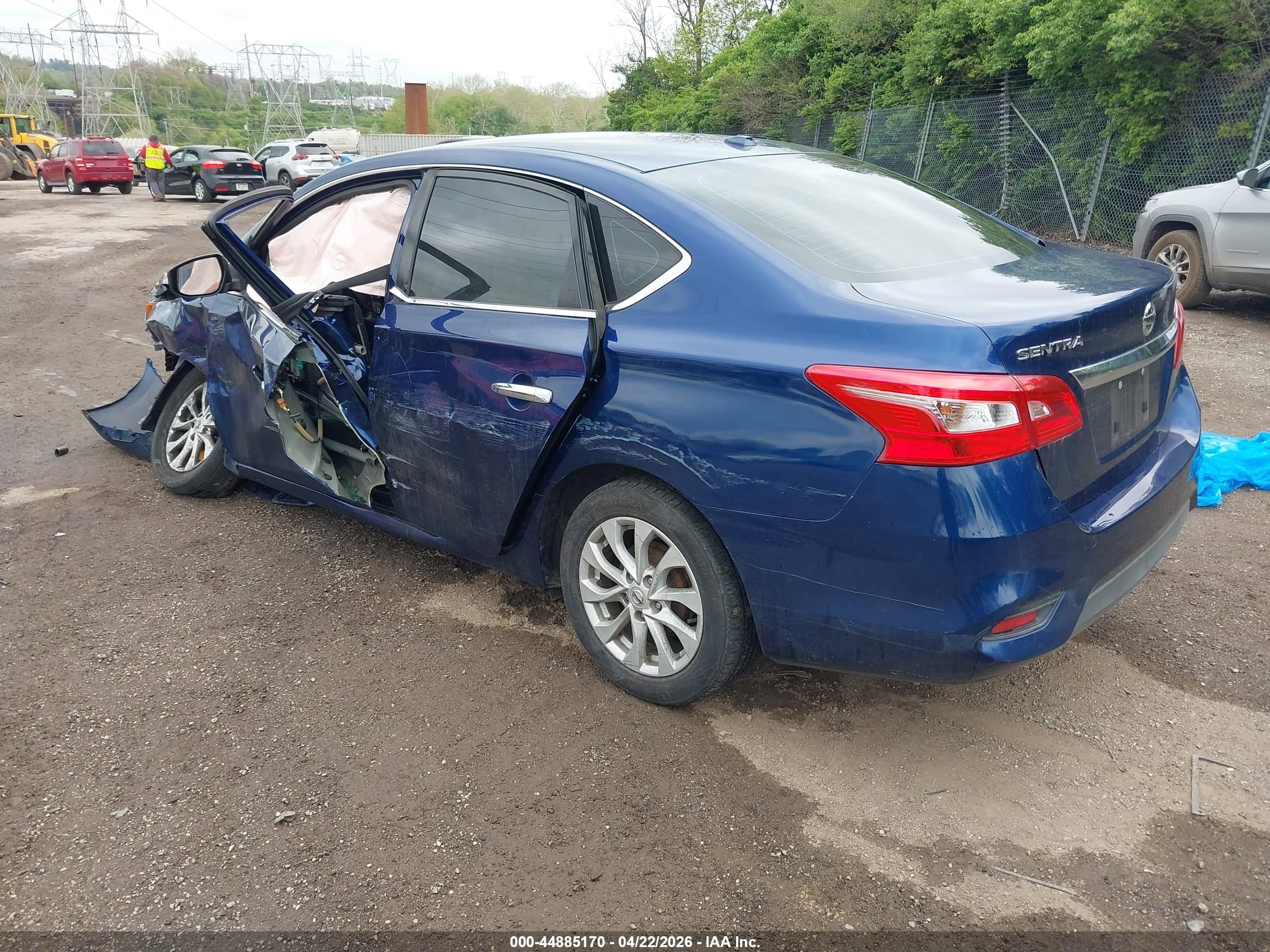 2019 Nissan Sentra Sv Blue vin: 3N1AB7AP7KY363751