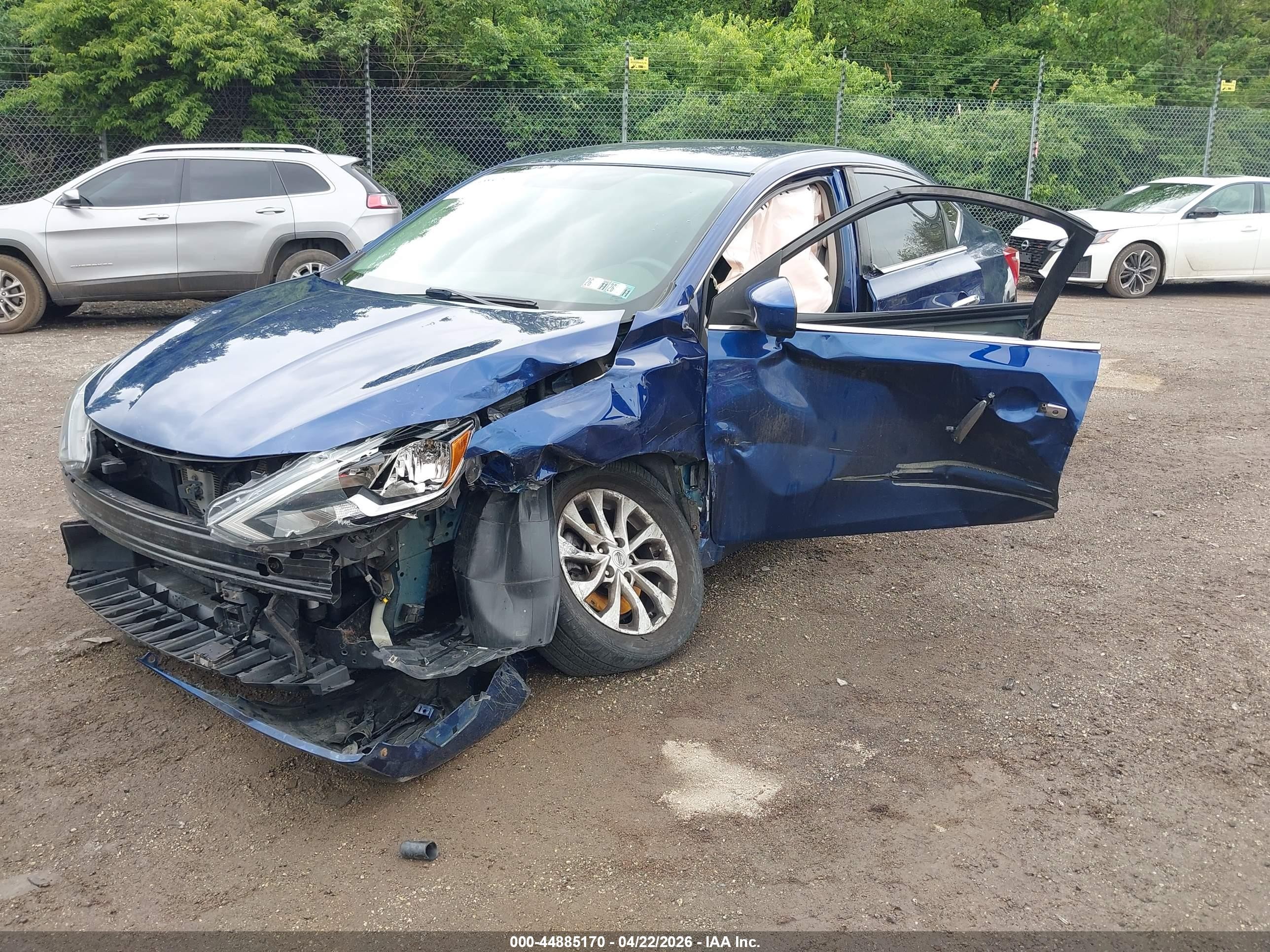 2019 Nissan Sentra Sv Blue vin: 3N1AB7AP7KY363751