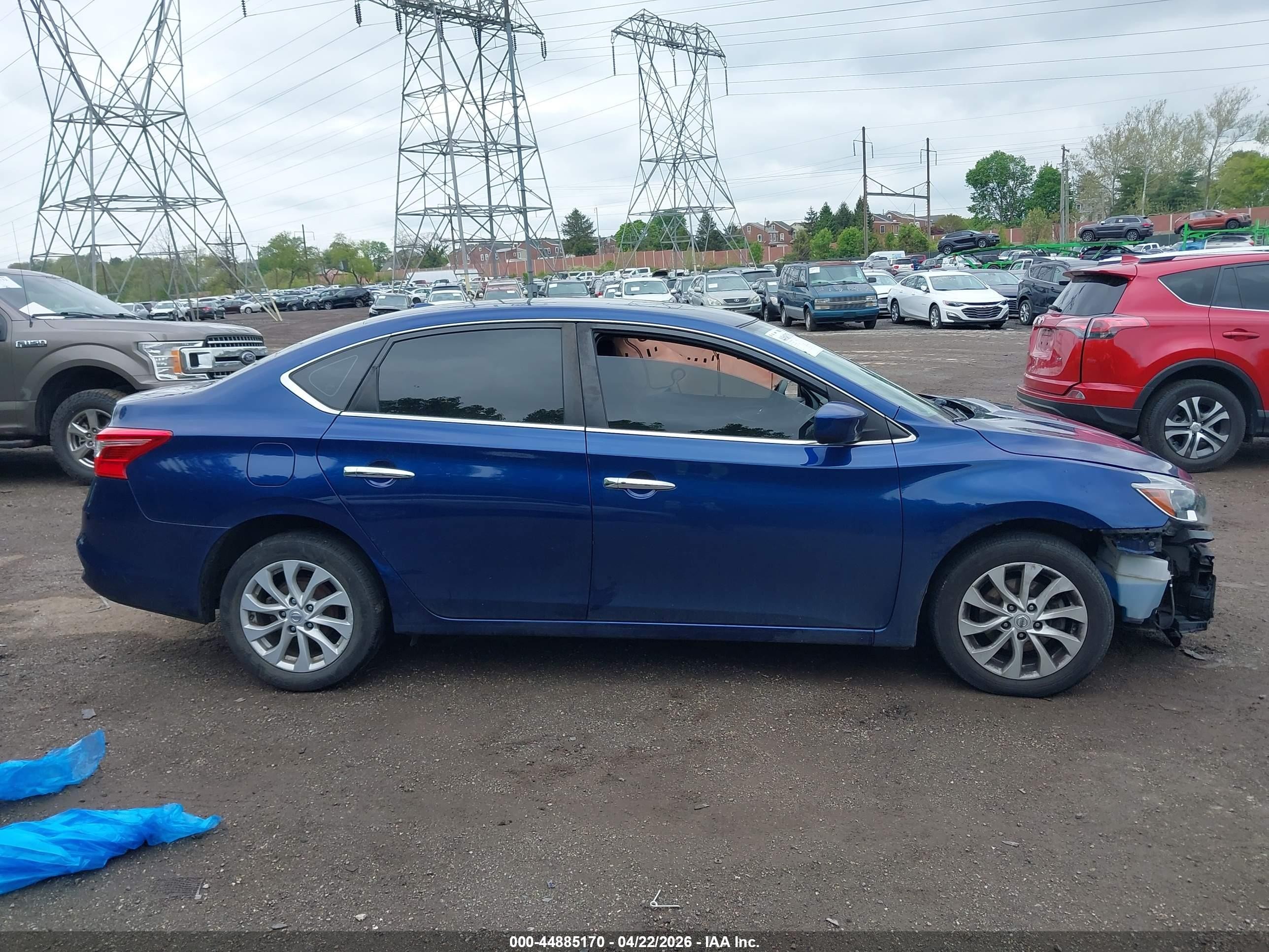 2019 Nissan Sentra Sv Blue vin: 3N1AB7AP7KY363751