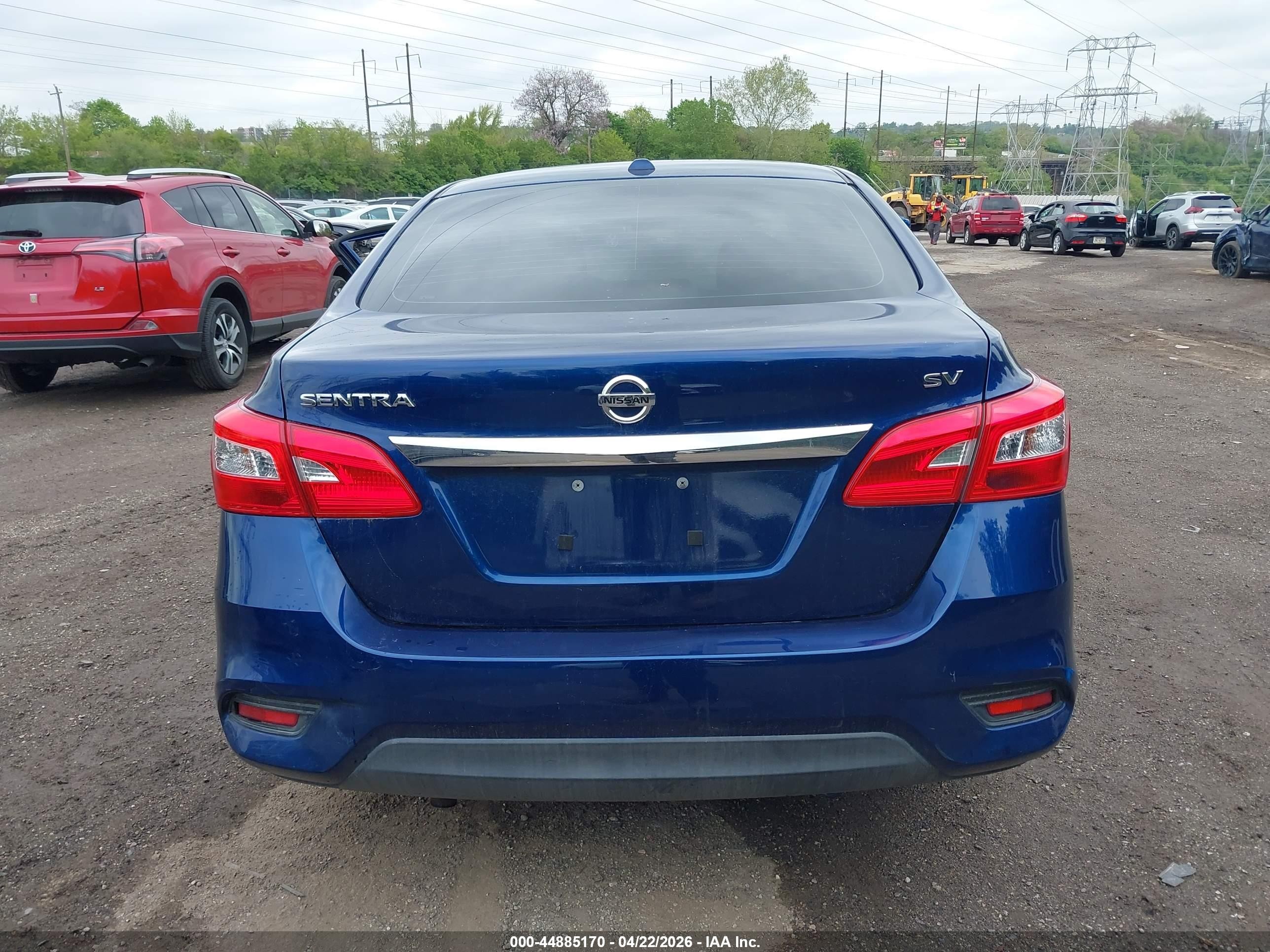 2019 Nissan Sentra Sv Blue vin: 3N1AB7AP7KY363751
