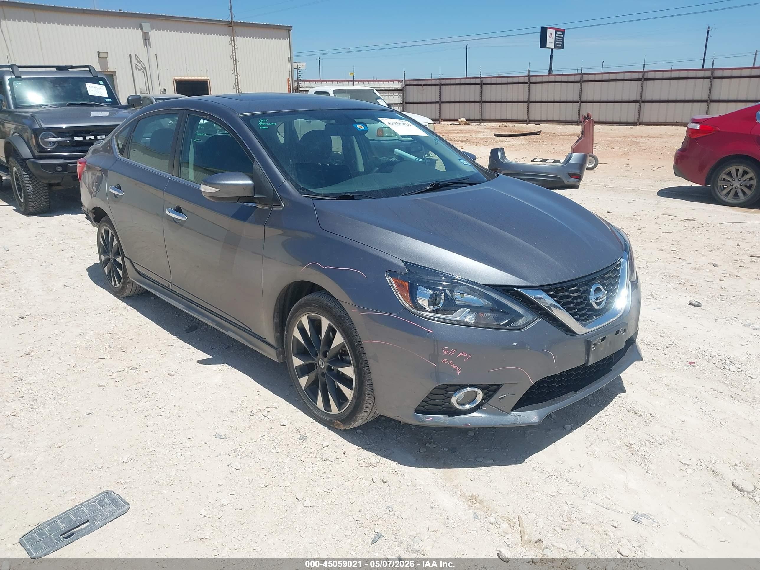2019 Nissan Sentra Sr Gray vin: 3N1AB7AP7KY446306