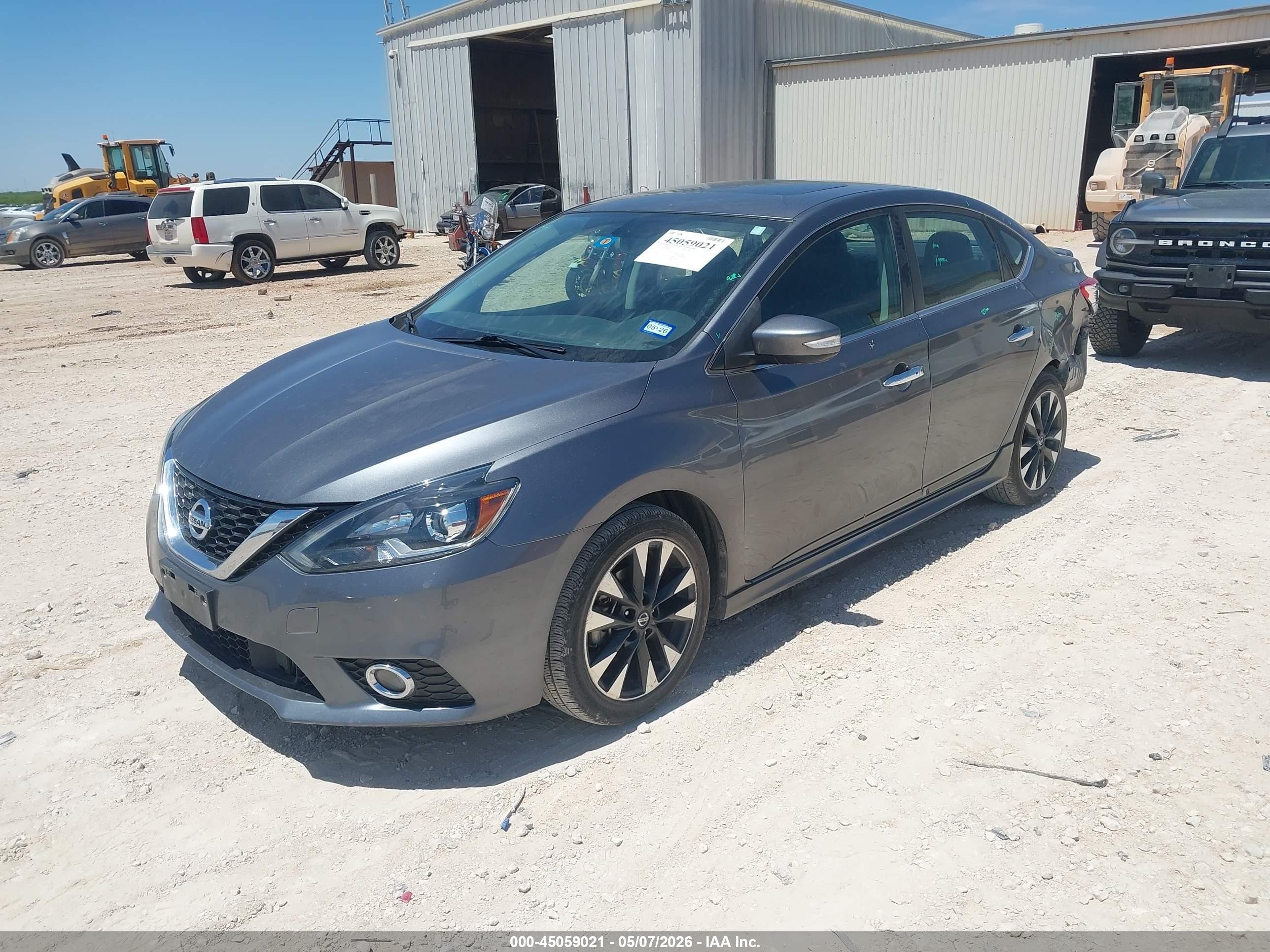 2019 Nissan Sentra Sr Gray vin: 3N1AB7AP7KY446306