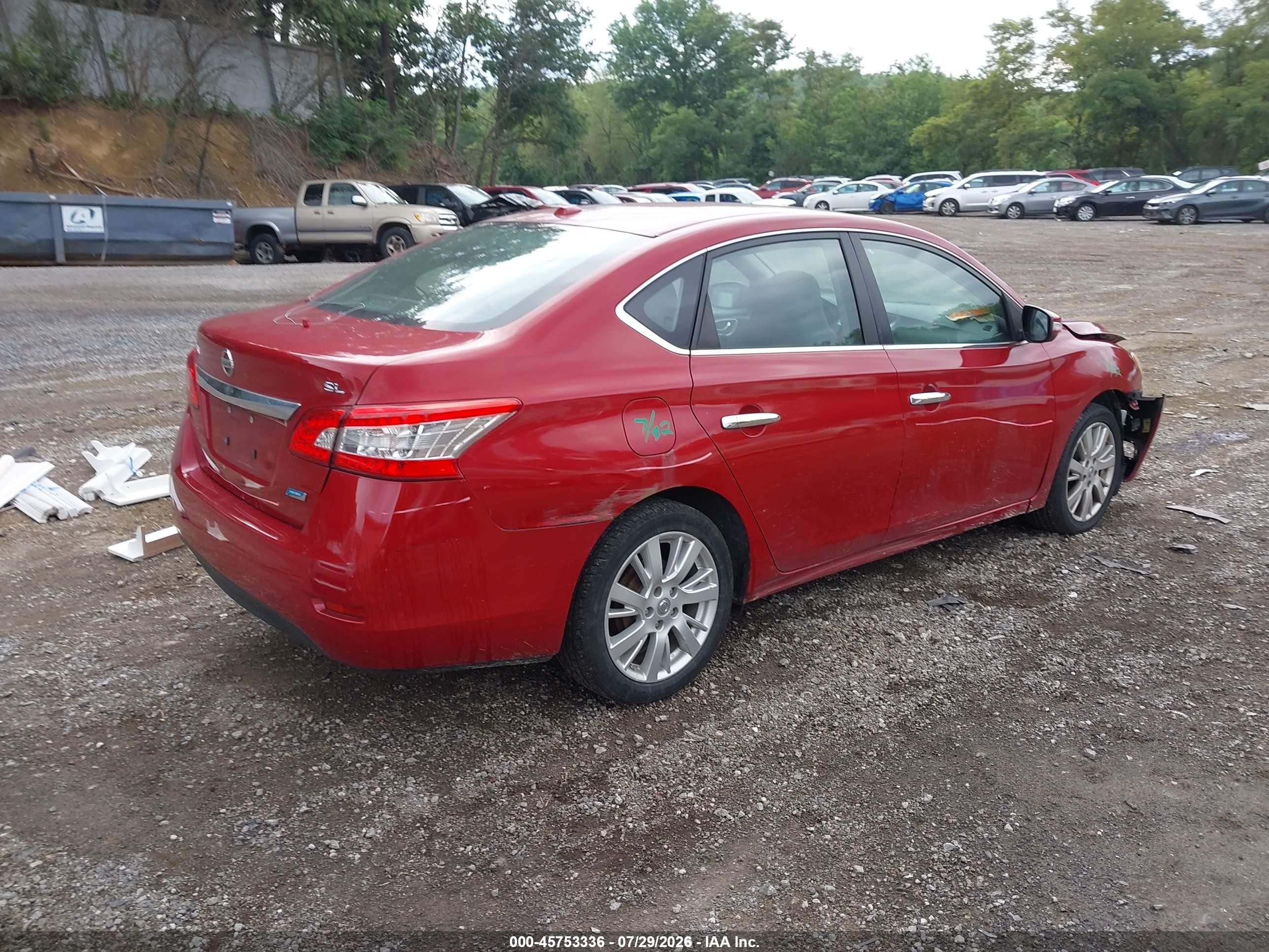 2013 Nissan Sentra Sl Red vin: 3N1AB7AP8DL610713