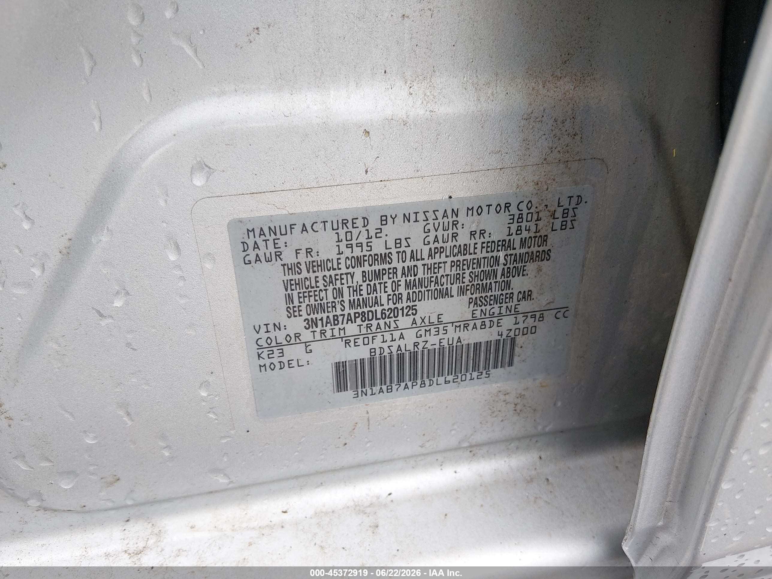 2013 Nissan Sentra Sr Silver vin: 3N1AB7AP8DL620125