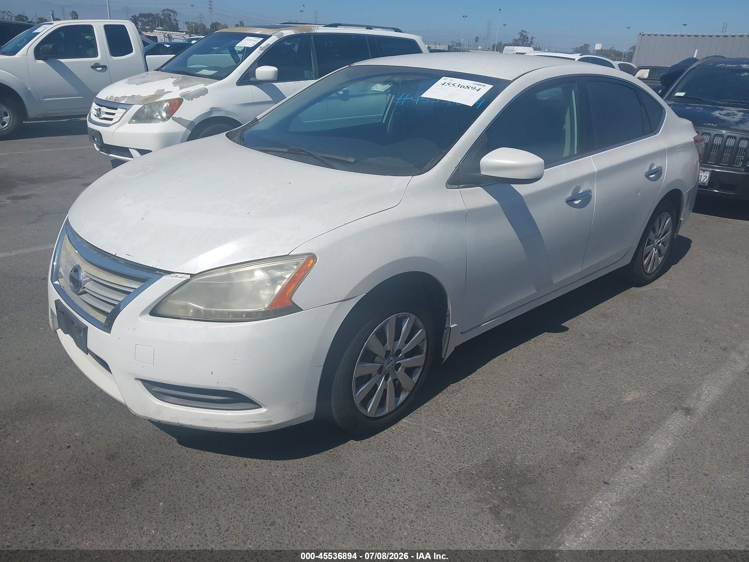 2013 Nissan Sentra Sv White vin: 3N1AB7AP8DL624126