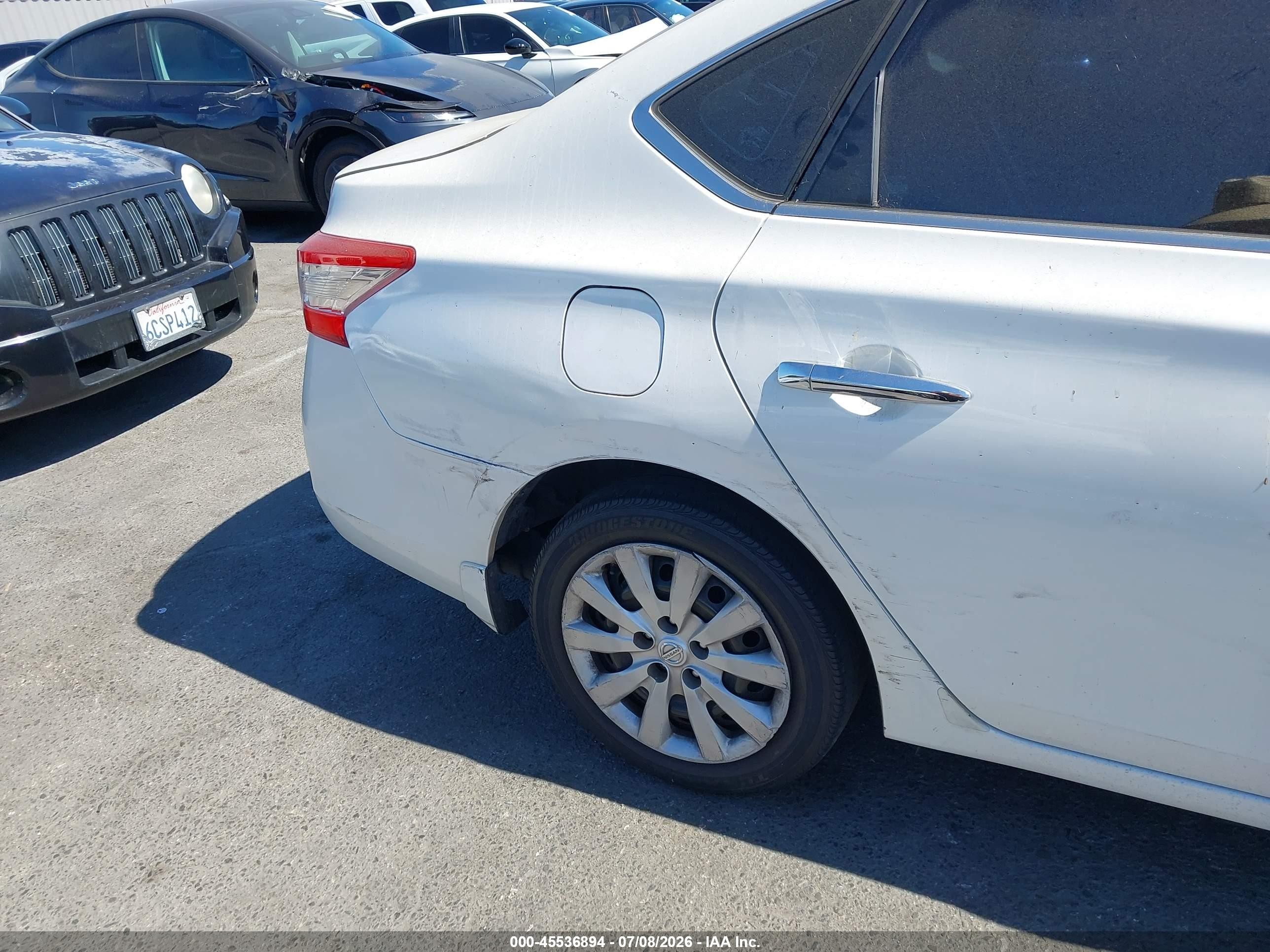 2013 Nissan Sentra Sv White vin: 3N1AB7AP8DL624126