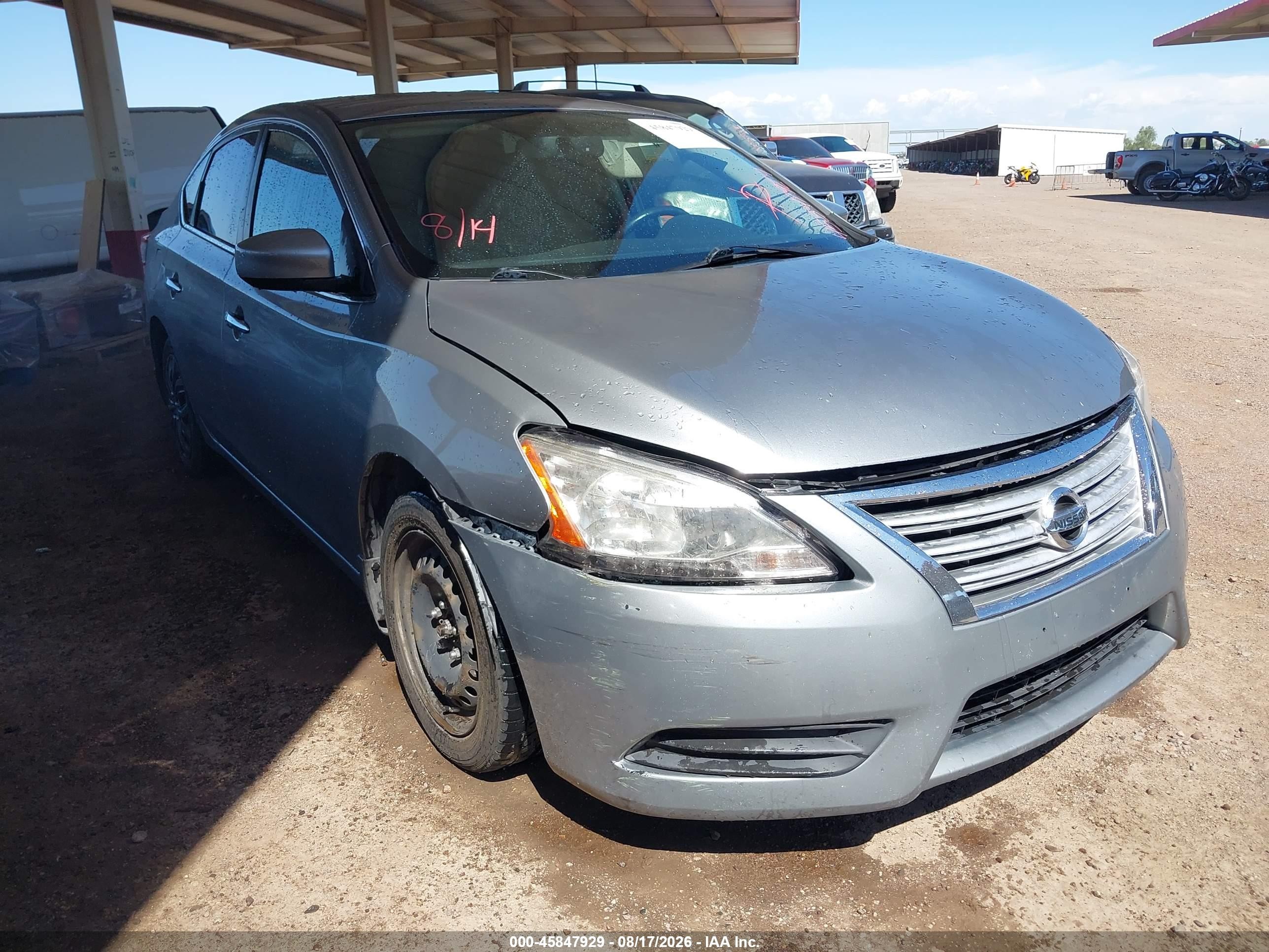 2013 Nissan Sentra Sv Серый vin: 3N1AB7AP8DL632694