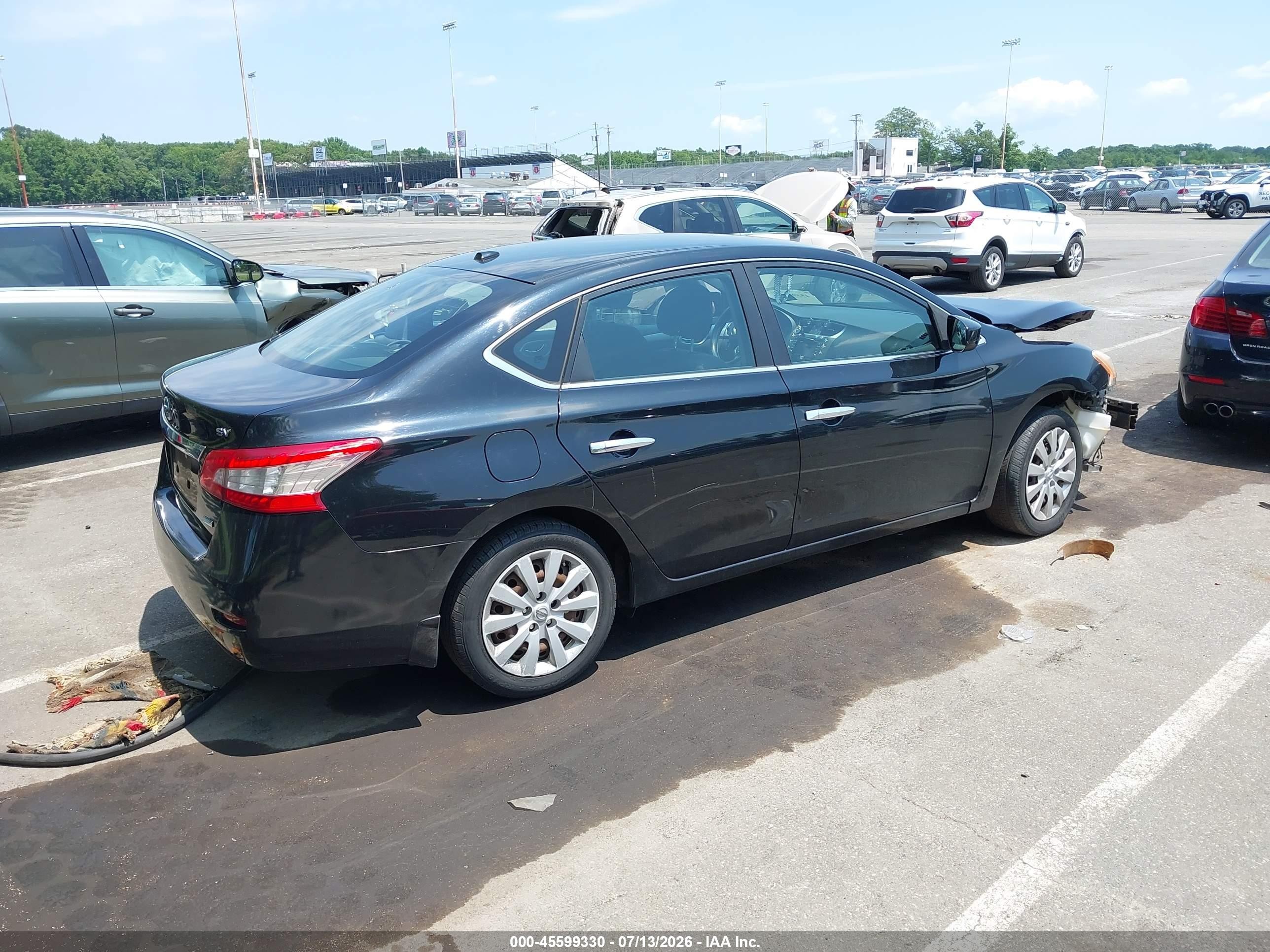 2013 Nissan Sentra Sv Black vin: 3N1AB7AP8DL662598