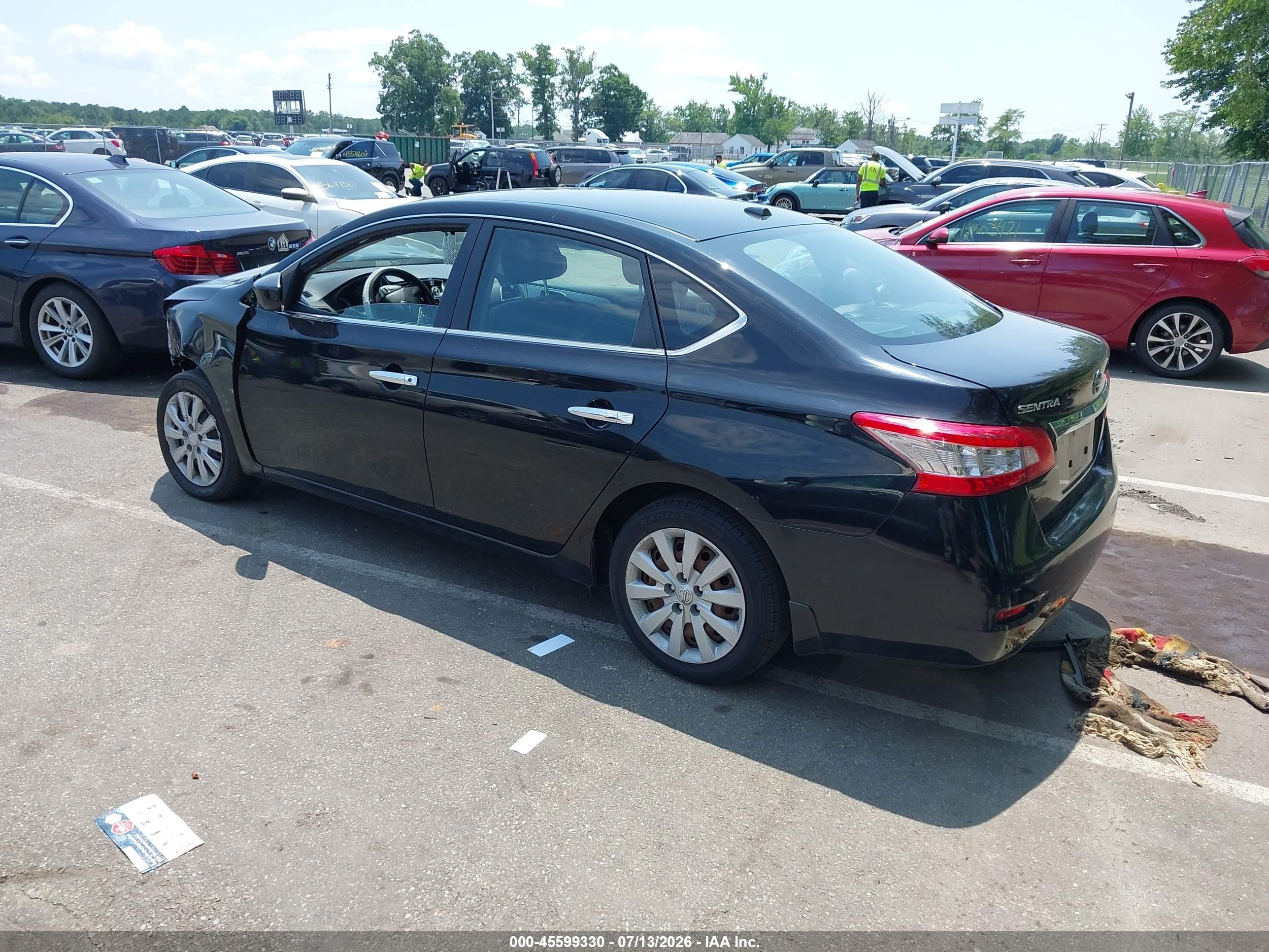 2013 Nissan Sentra Sv Black vin: 3N1AB7AP8DL662598