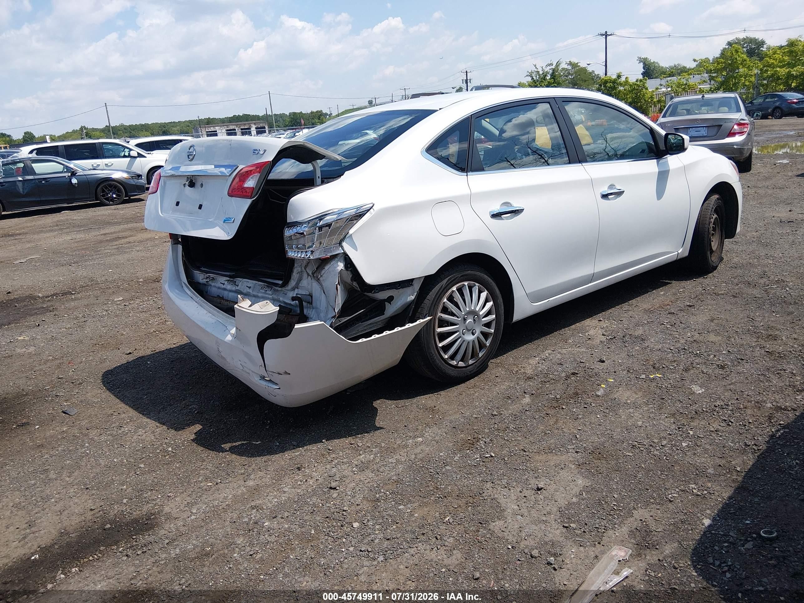 2013 Nissan Sentra Sv White vin: 3N1AB7AP8DL698646