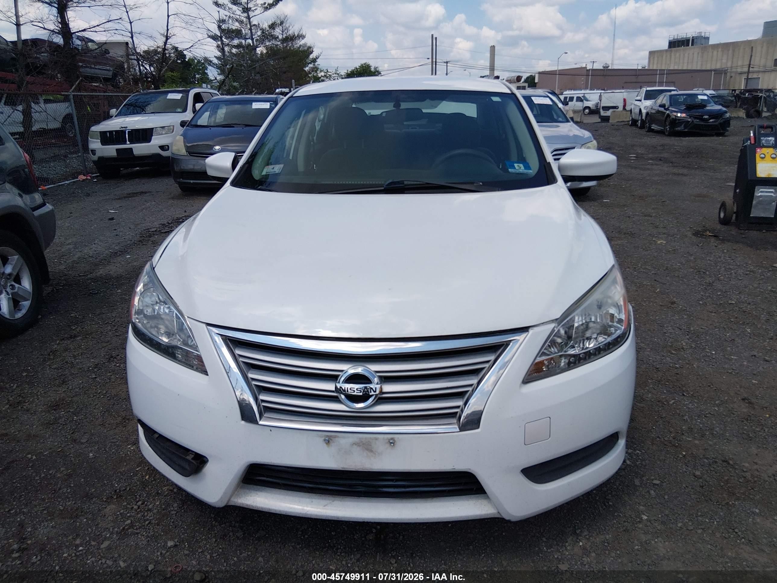 2013 Nissan Sentra Sv White vin: 3N1AB7AP8DL698646