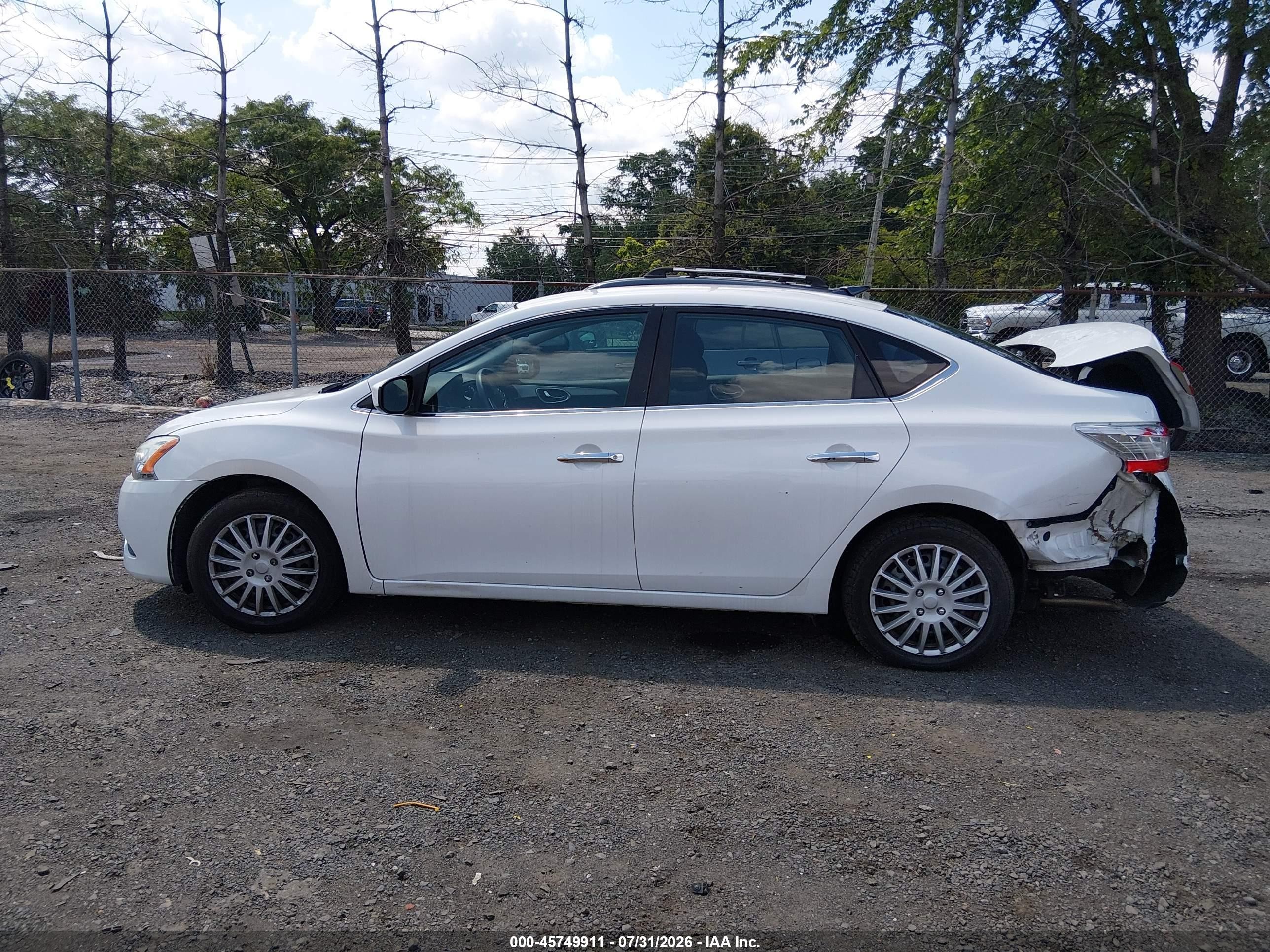 2013 Nissan Sentra Sv White vin: 3N1AB7AP8DL698646