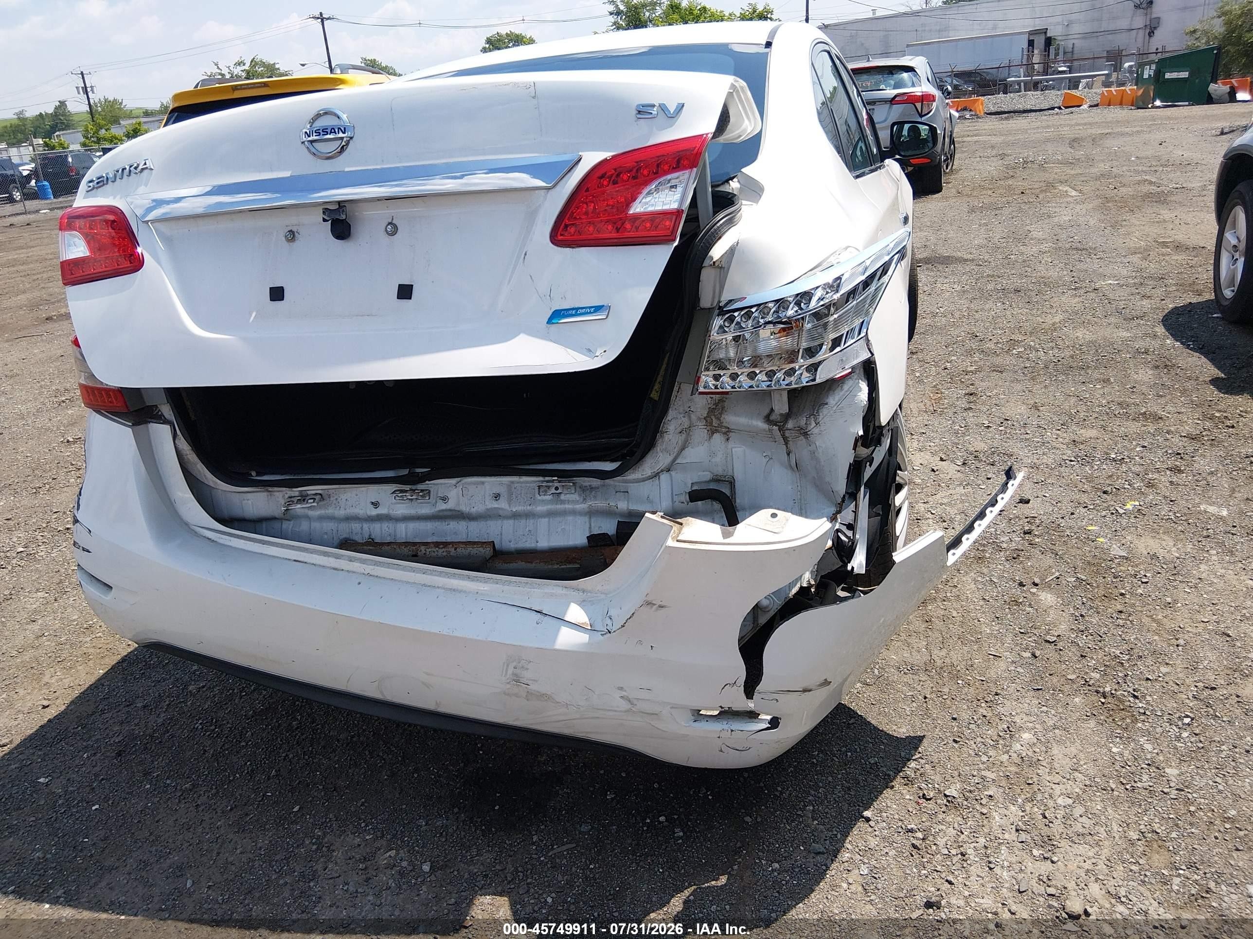 2013 Nissan Sentra Sv White vin: 3N1AB7AP8DL698646