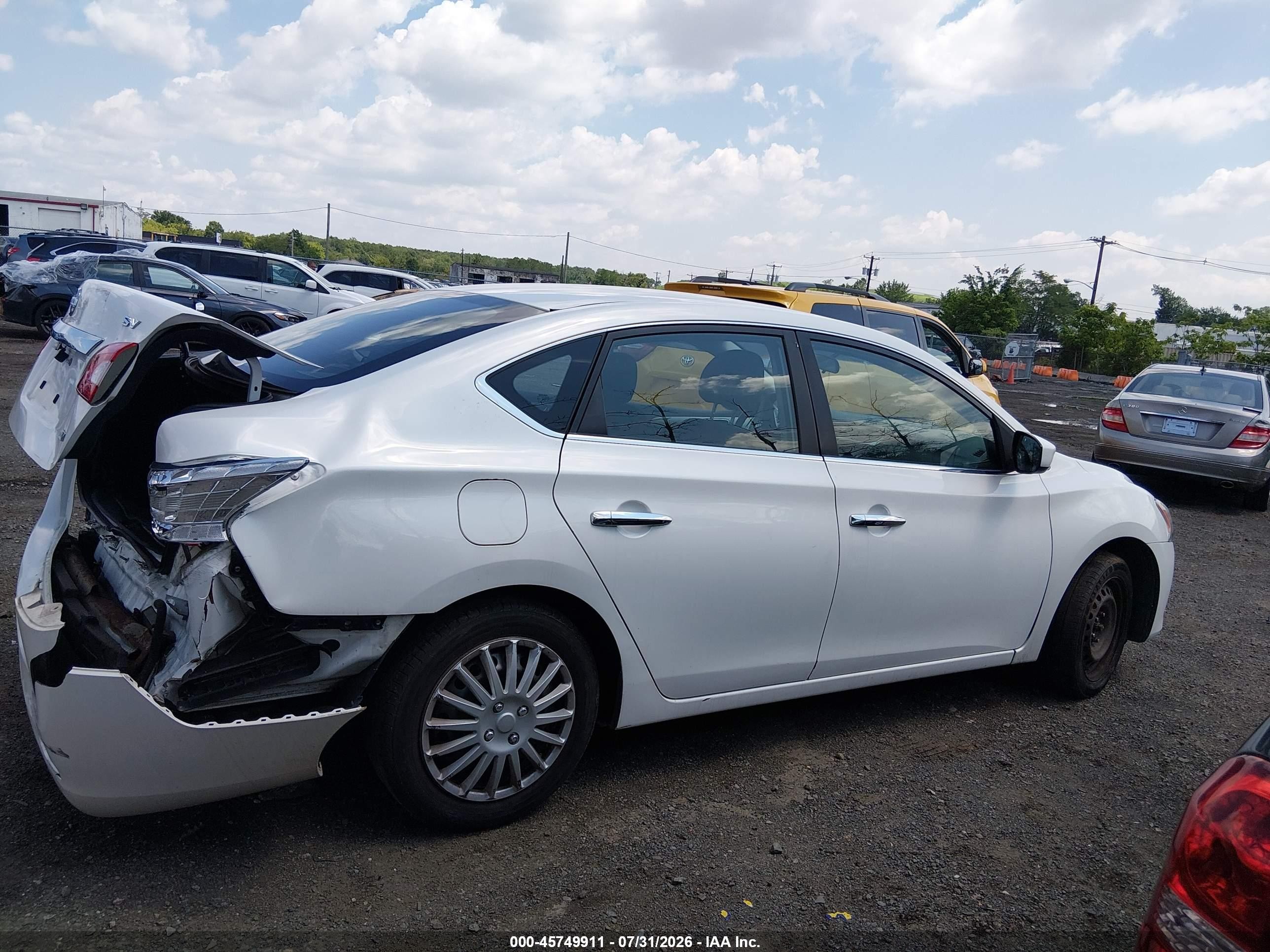 2013 Nissan Sentra Sv White vin: 3N1AB7AP8DL698646