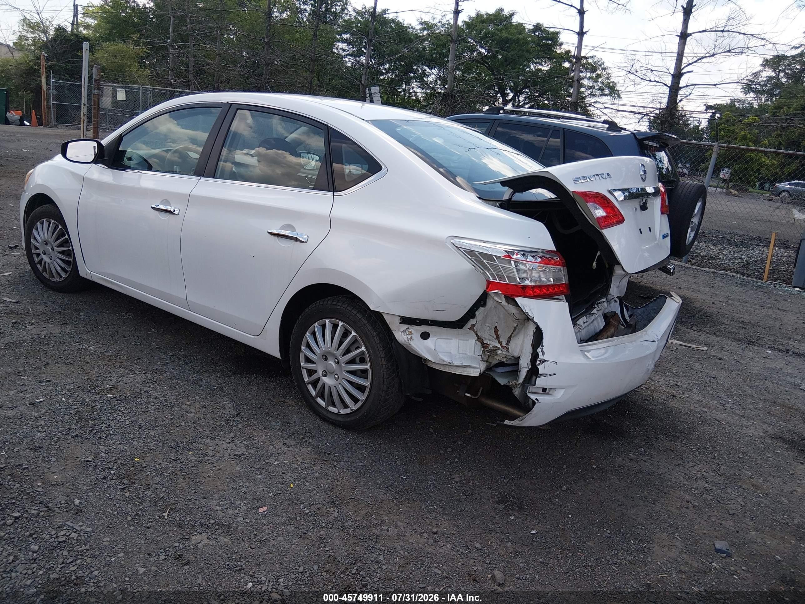 2013 Nissan Sentra Sv White vin: 3N1AB7AP8DL698646