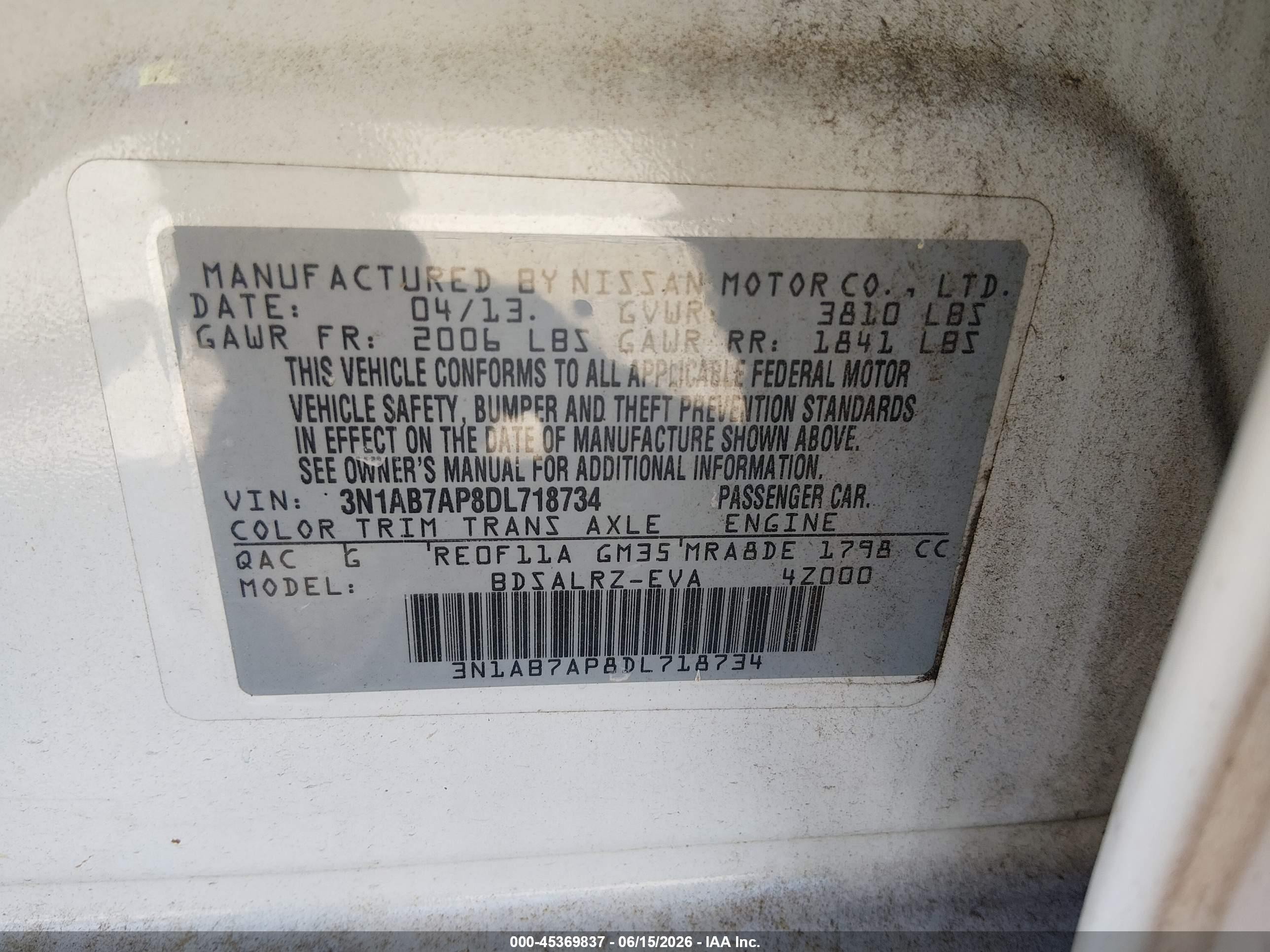 2013 Nissan Sentra Sr White vin: 3N1AB7AP8DL718734