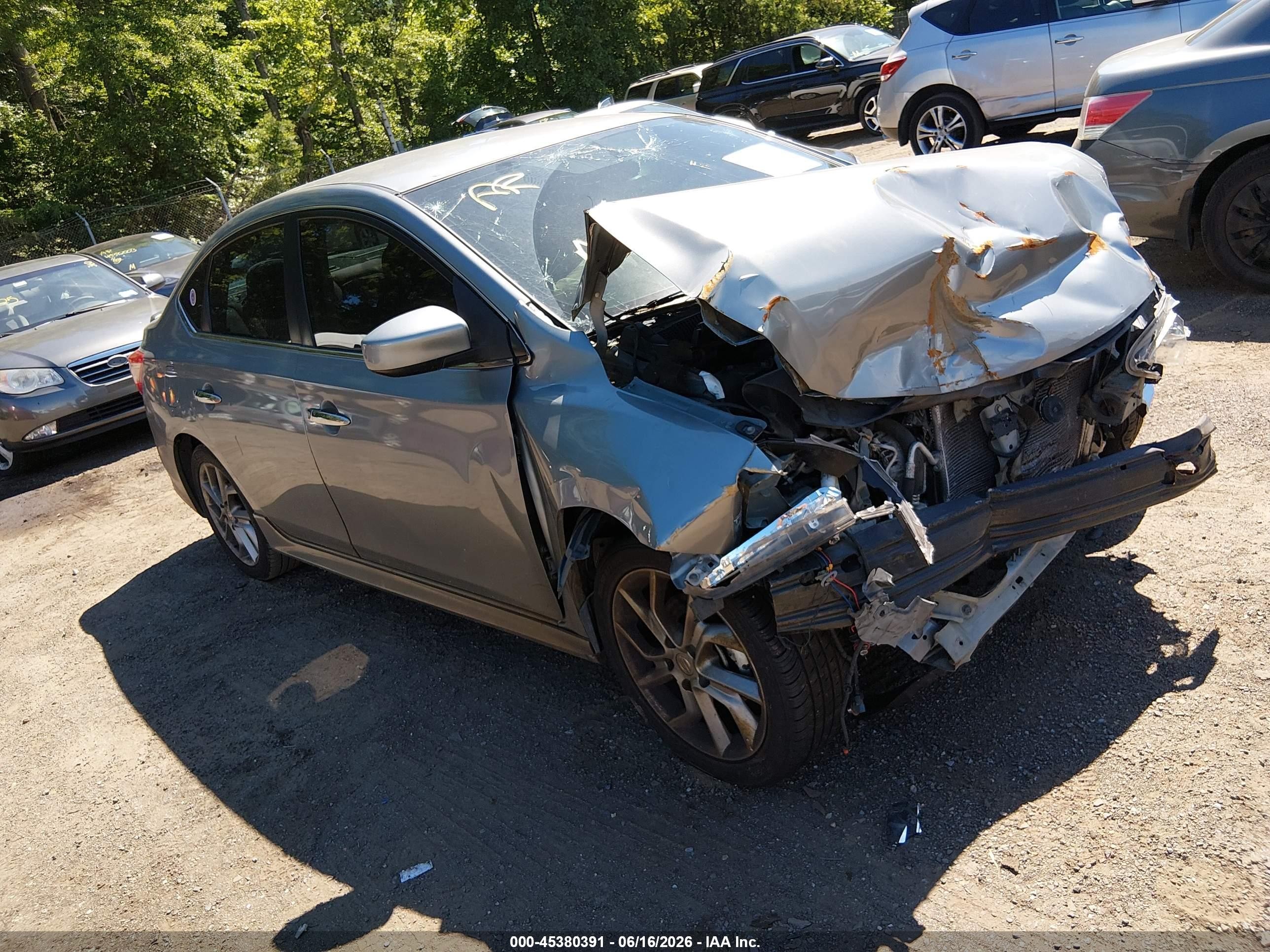 2013 Nissan Sentra Sr Silver vin: 3N1AB7AP8DL722525
