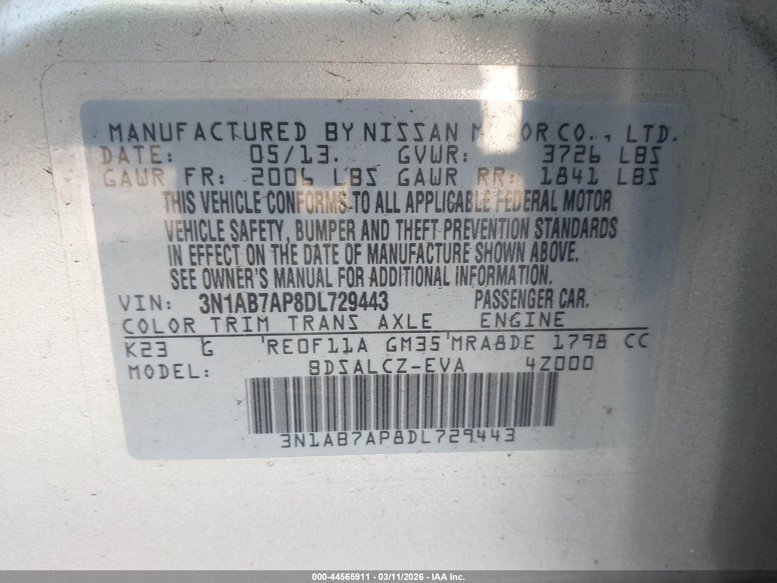 2013 Nissan Sentra S Silver vin: 3N1AB7AP8DL729443