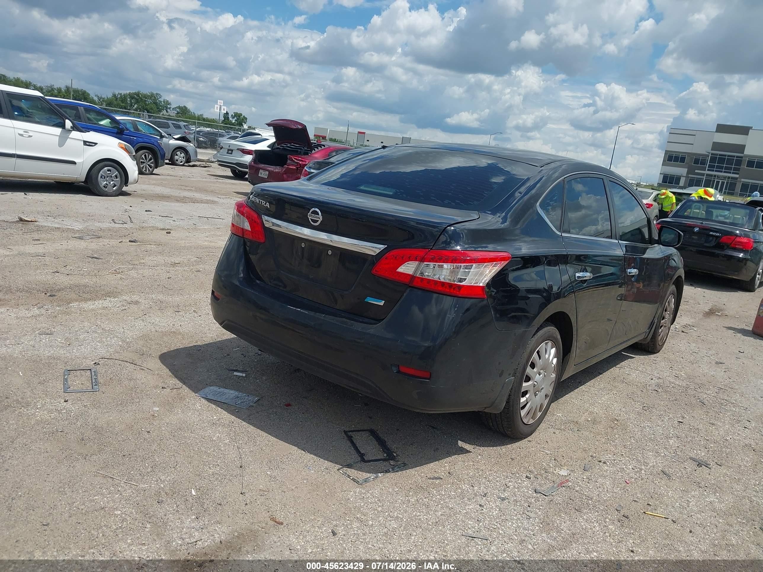 2013 Nissan Sentra S Black vin: 3N1AB7AP8DL743228
