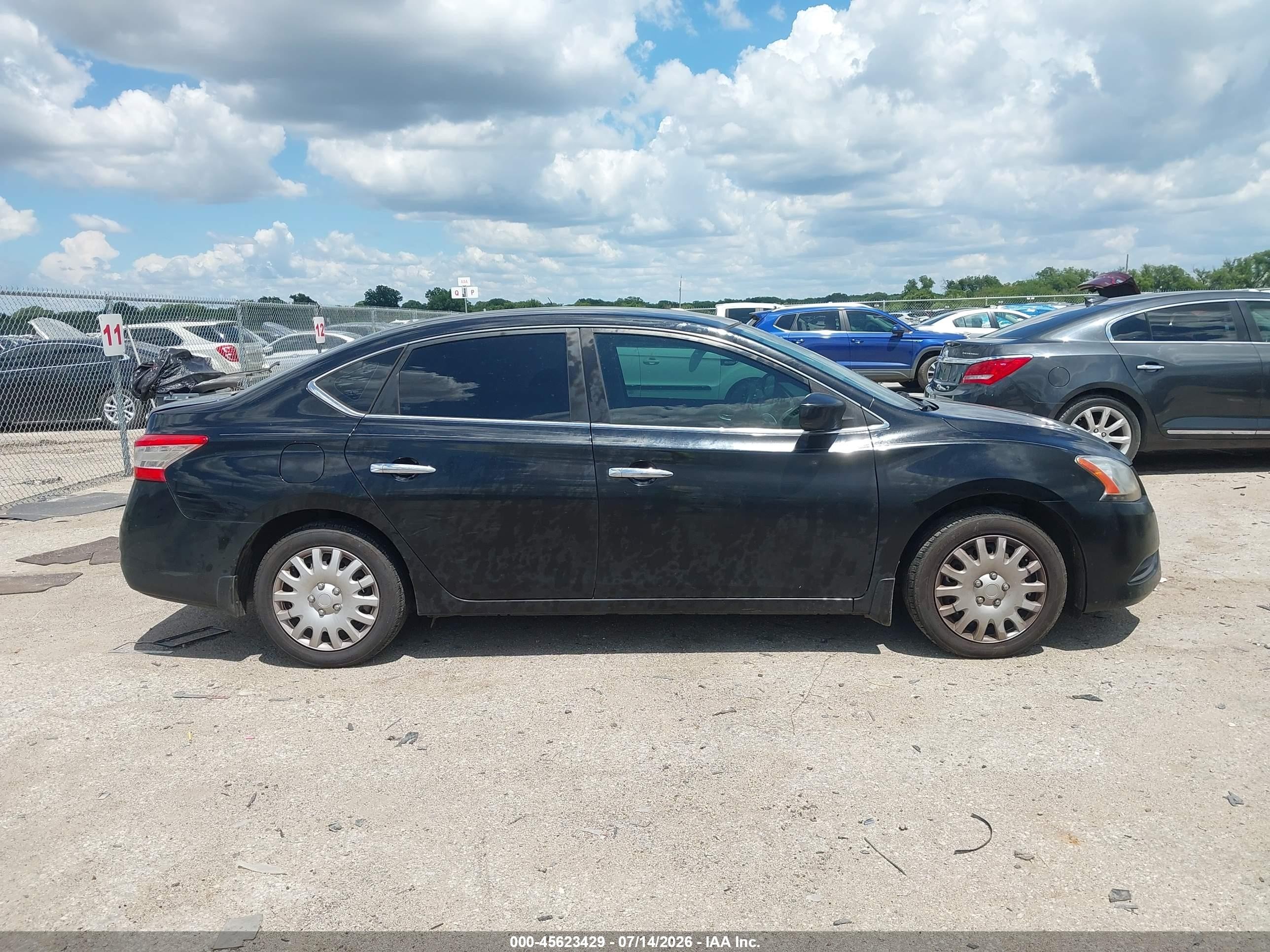 2013 Nissan Sentra S Black vin: 3N1AB7AP8DL743228