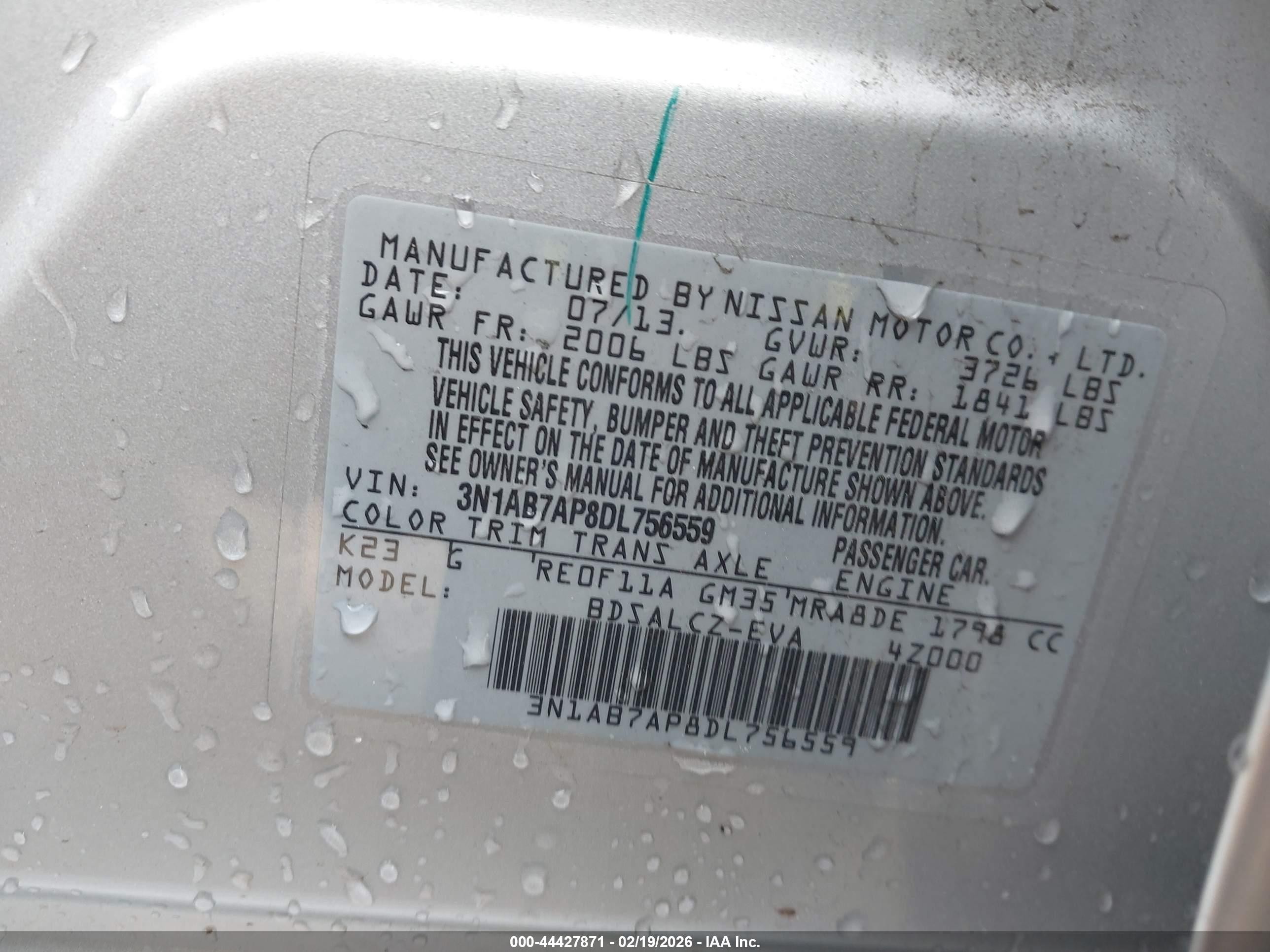2013 Nissan Sentra S Silver vin: 3N1AB7AP8DL756559