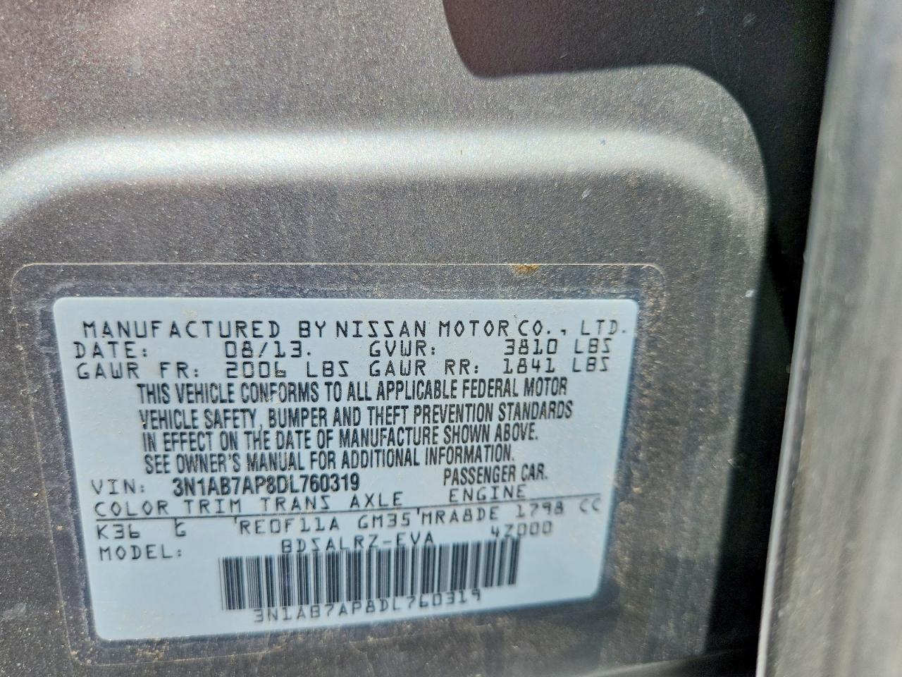 2013 Nissan Sentra S Silver vin: 3N1AB7AP8DL760319