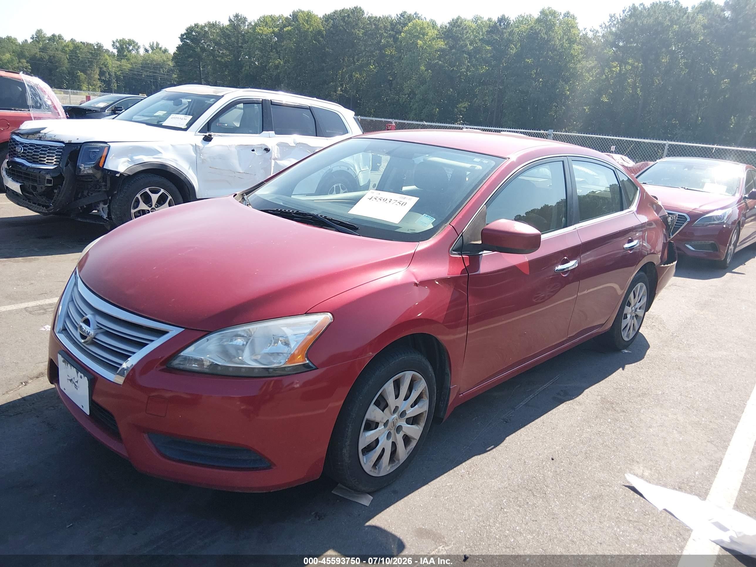 2013 Nissan Sentra Sv Red vin: 3N1AB7AP8DL768372