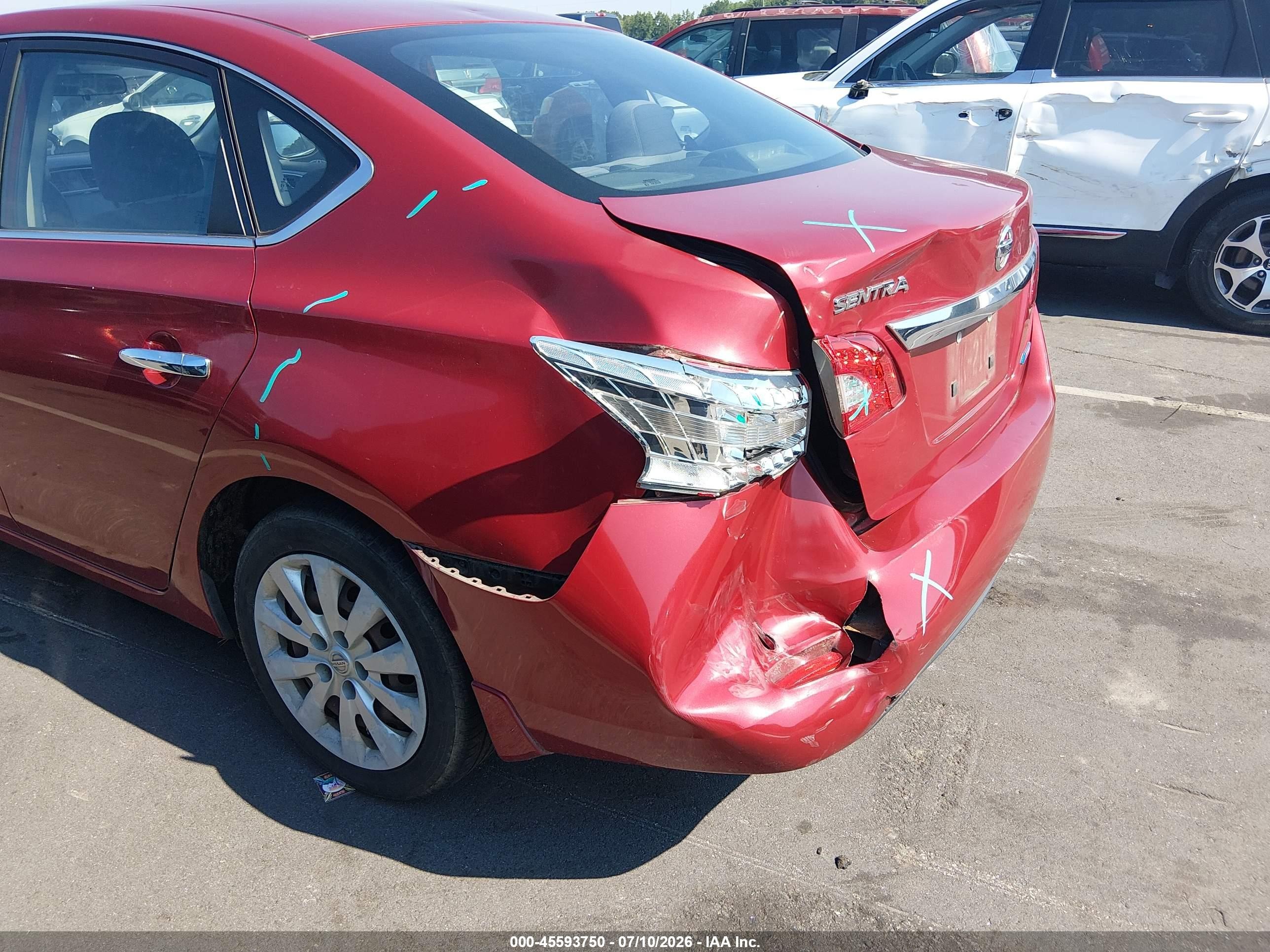 2013 Nissan Sentra Sv Red vin: 3N1AB7AP8DL768372