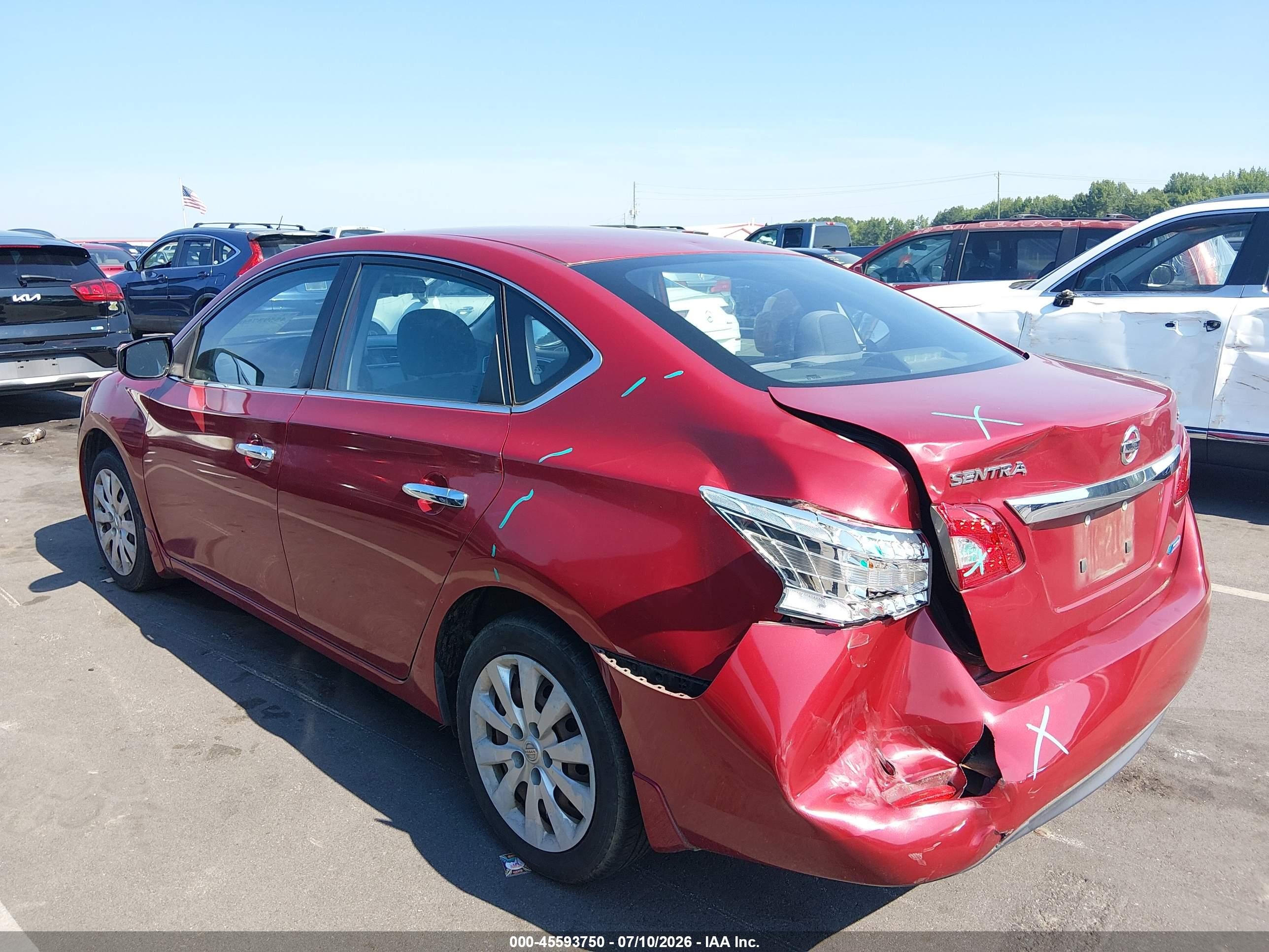 2013 Nissan Sentra Sv Red vin: 3N1AB7AP8DL768372