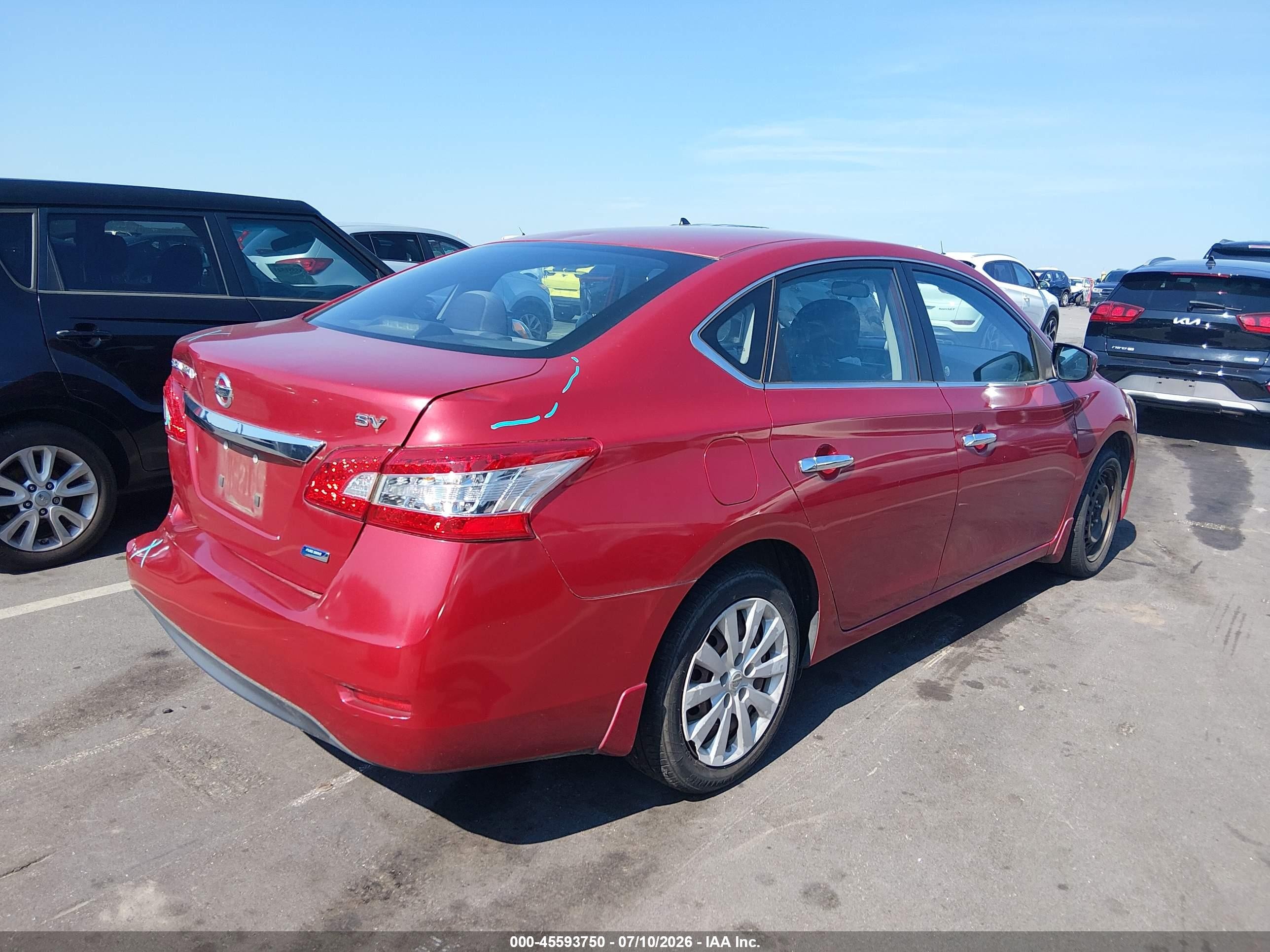 2013 Nissan Sentra Sv Red vin: 3N1AB7AP8DL768372