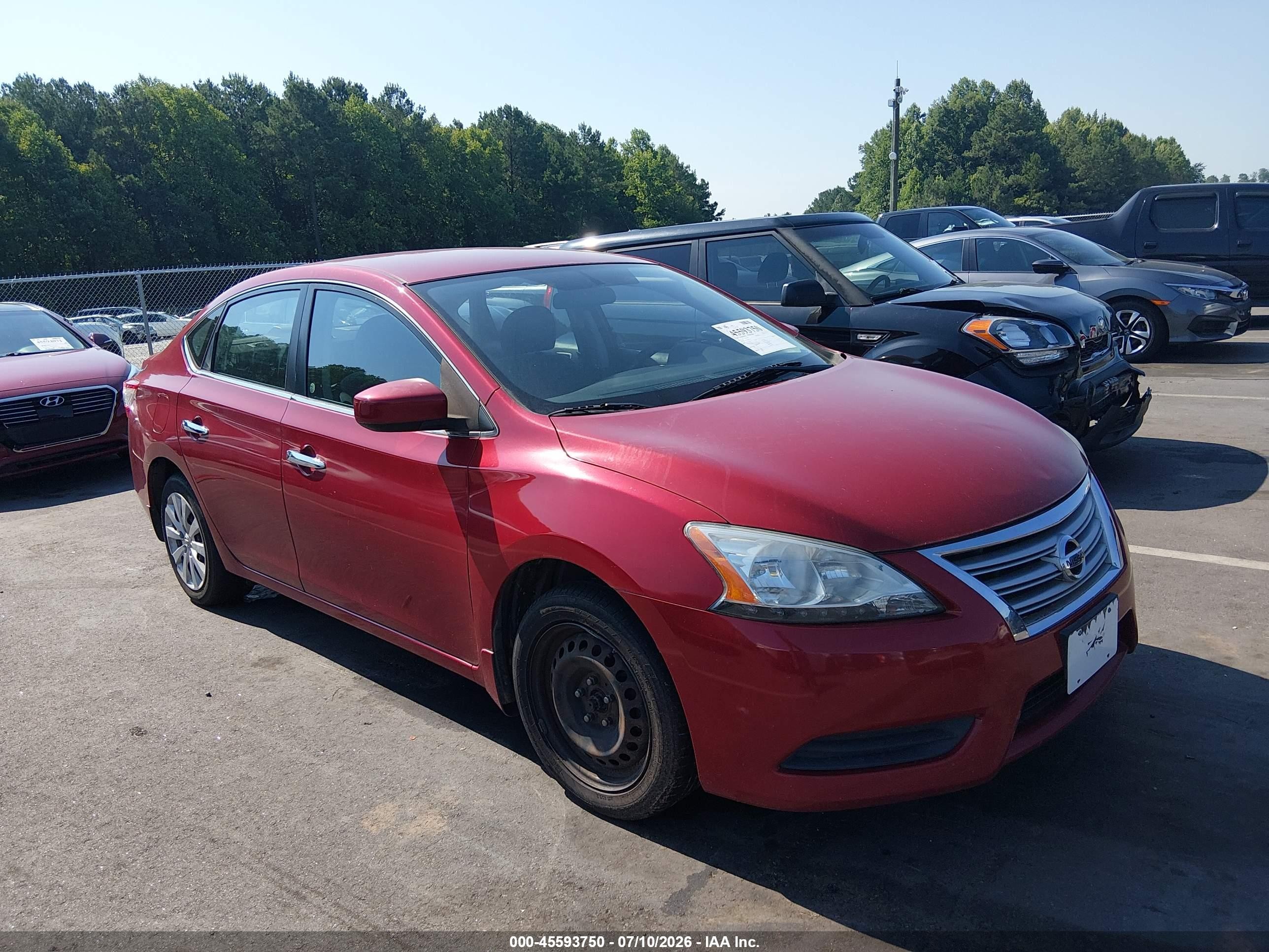 2013 Nissan Sentra Sv Red vin: 3N1AB7AP8DL768372