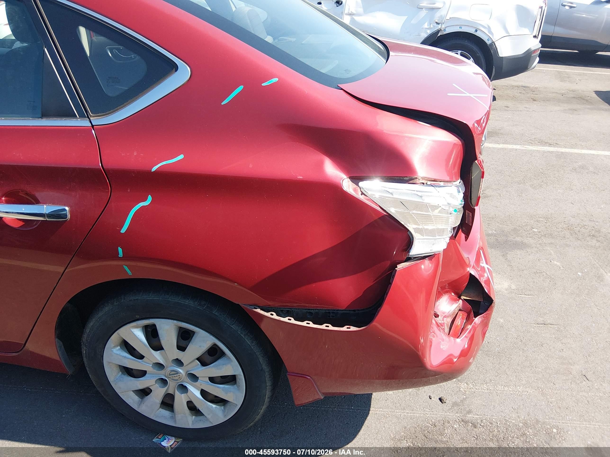 2013 Nissan Sentra Sv Red vin: 3N1AB7AP8DL768372