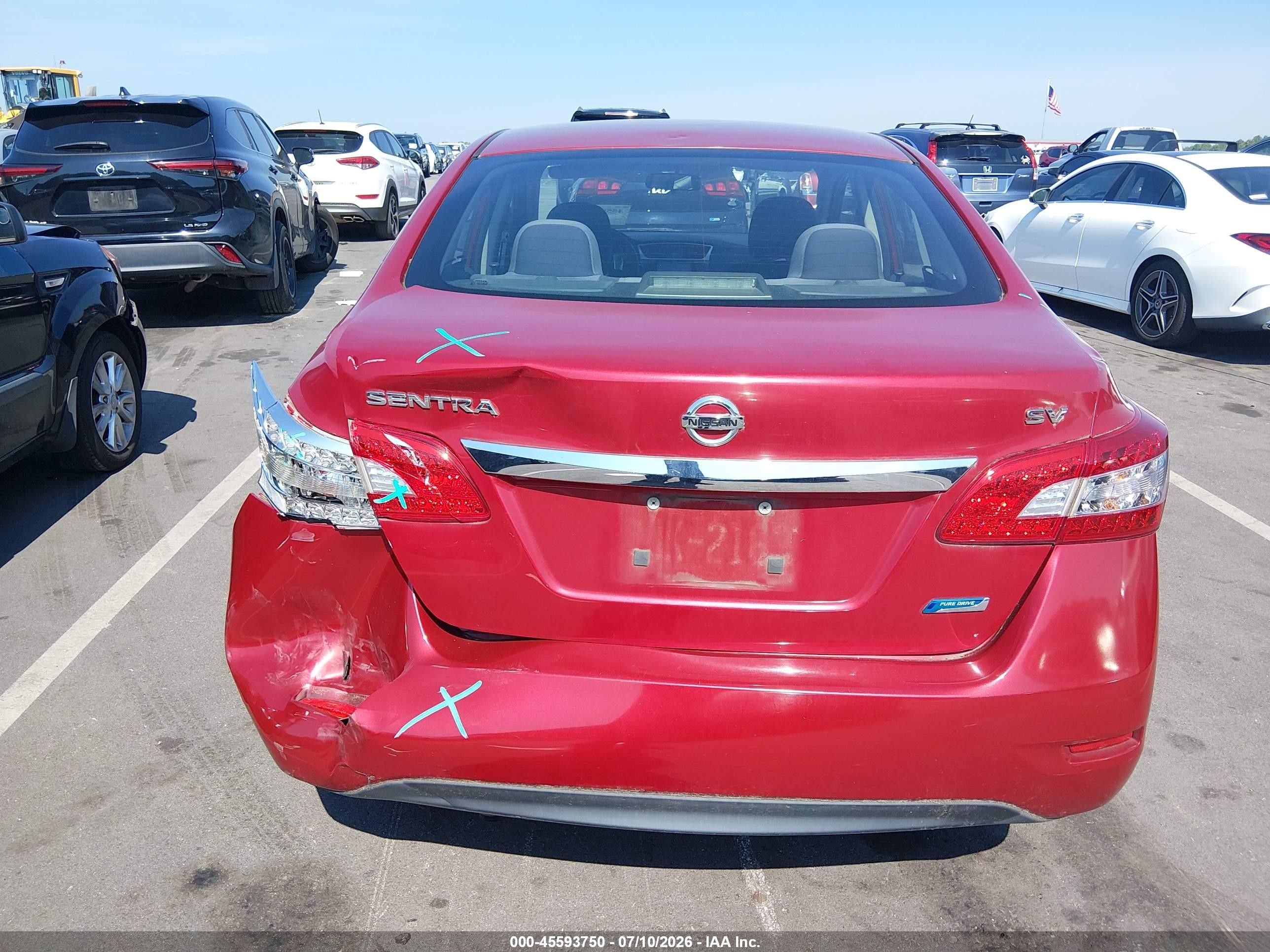 2013 Nissan Sentra Sv Red vin: 3N1AB7AP8DL768372