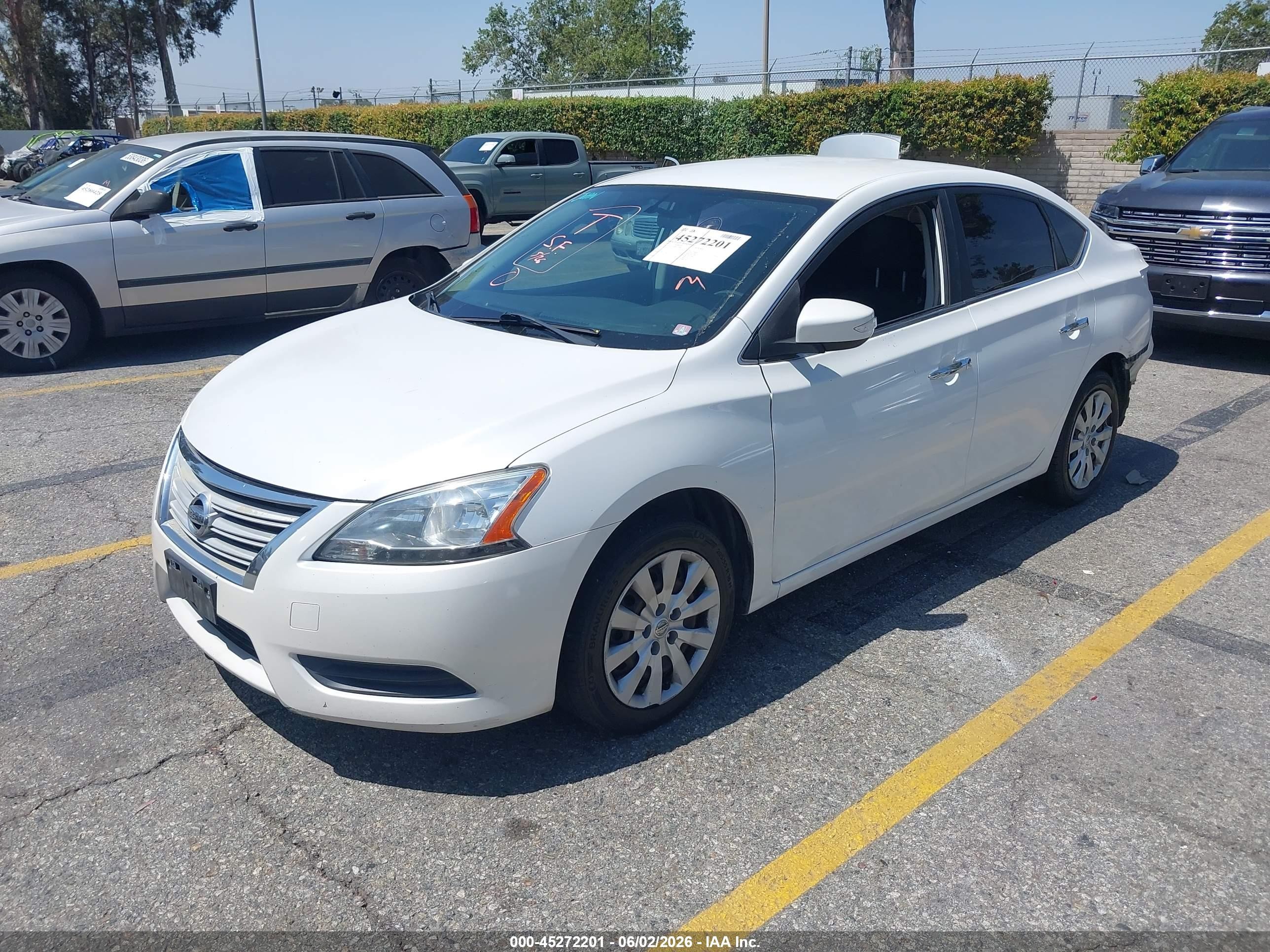2013 Nissan Sentra S White vin: 3N1AB7AP8DL772096