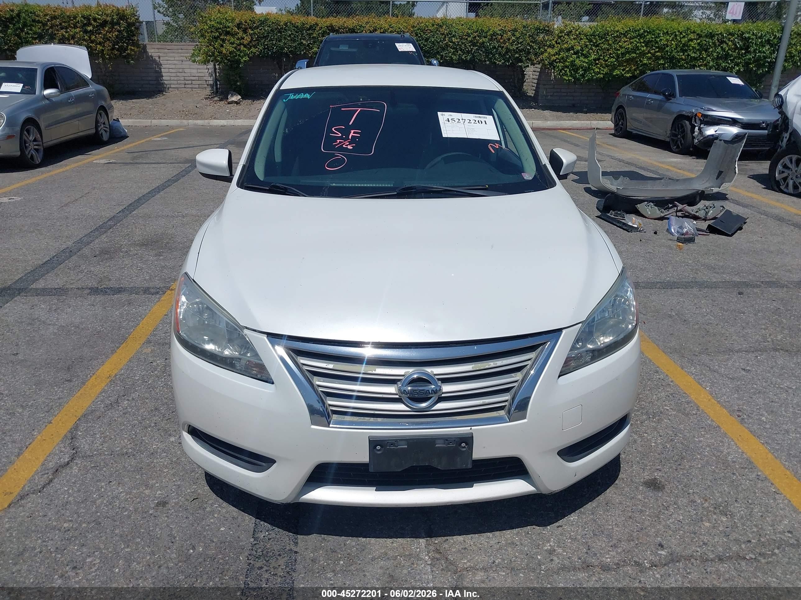 2013 Nissan Sentra S White vin: 3N1AB7AP8DL772096