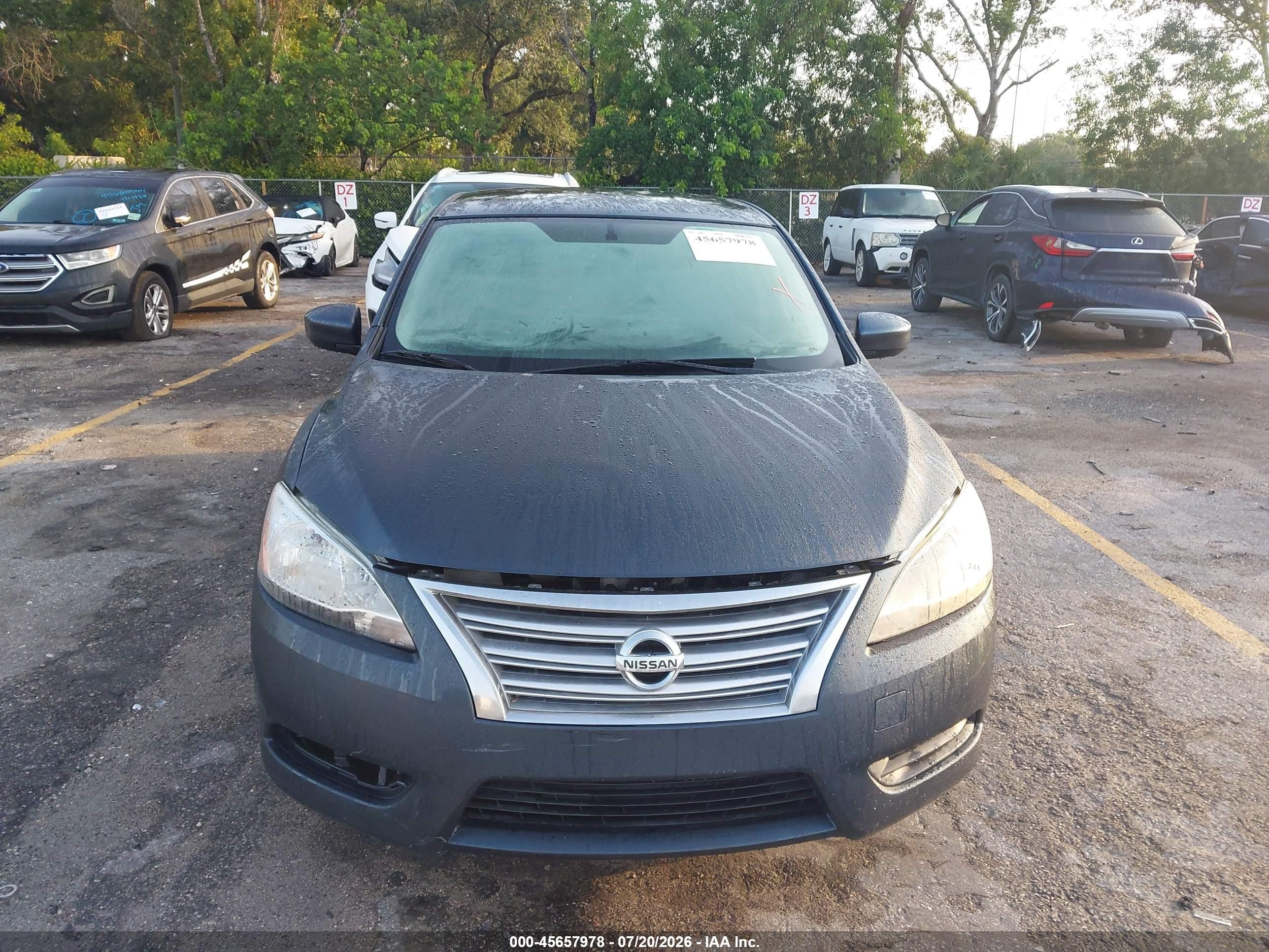 2013 Nissan Sentra S Серый vin: 3N1AB7AP8DL792946