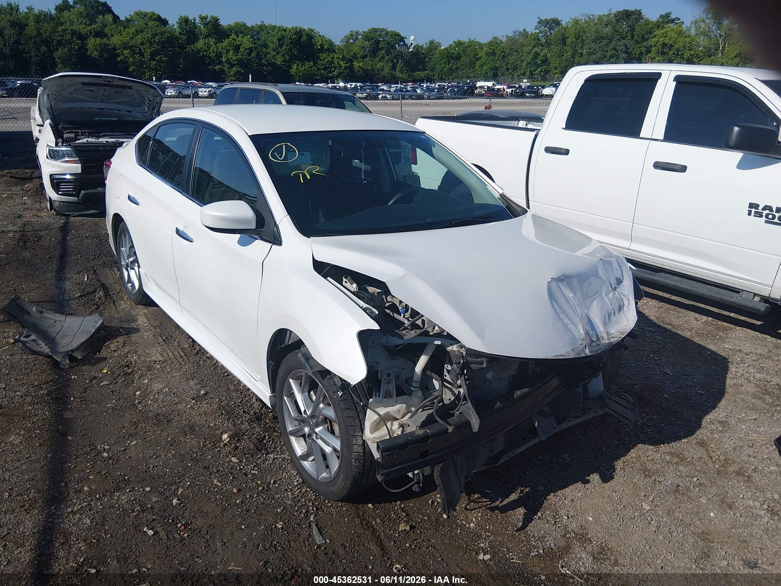 2013 Nissan Sentra Sr White vin: 3N1AB7AP8DL797807