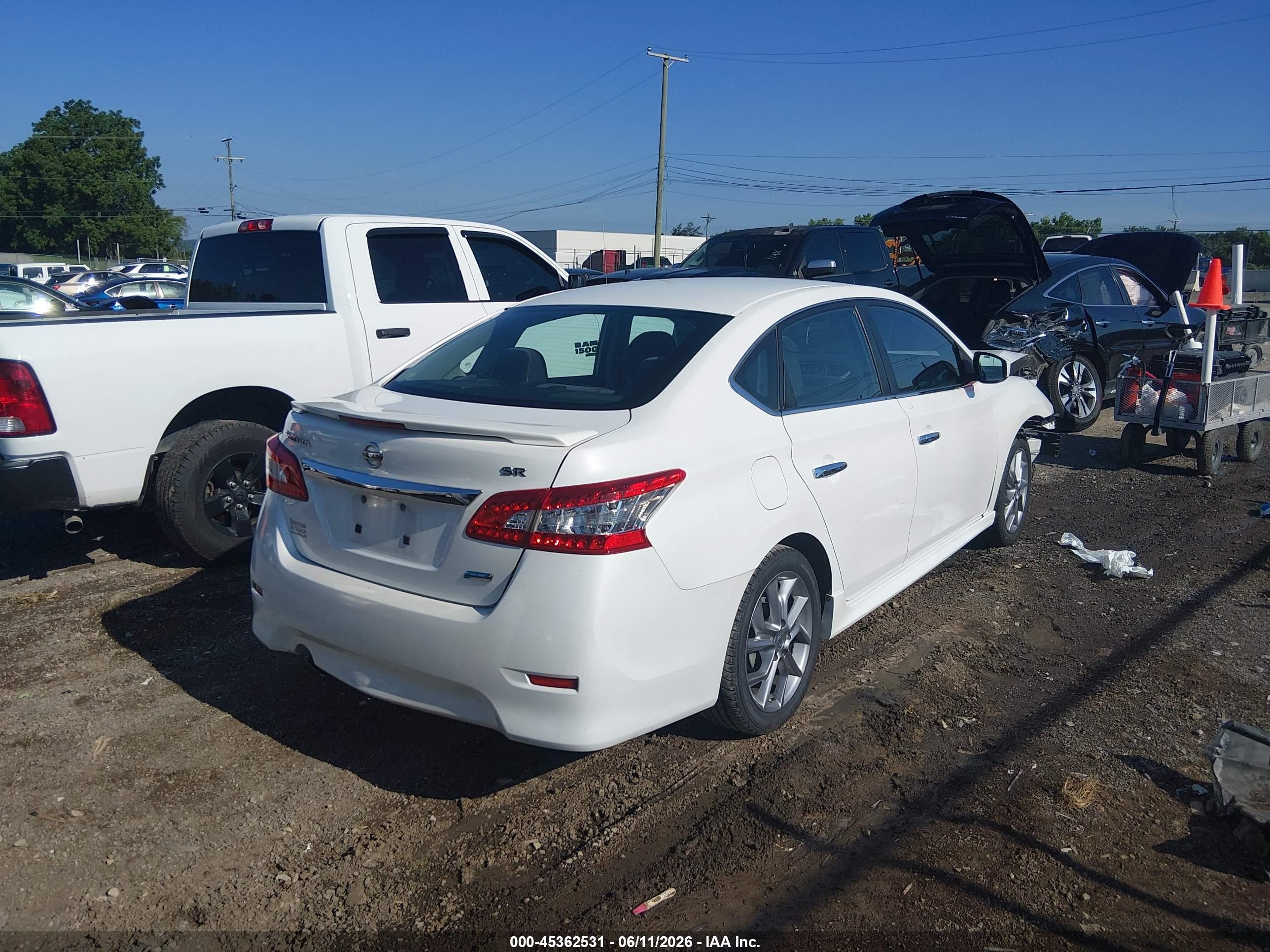 2013 Nissan Sentra Sr White vin: 3N1AB7AP8DL797807