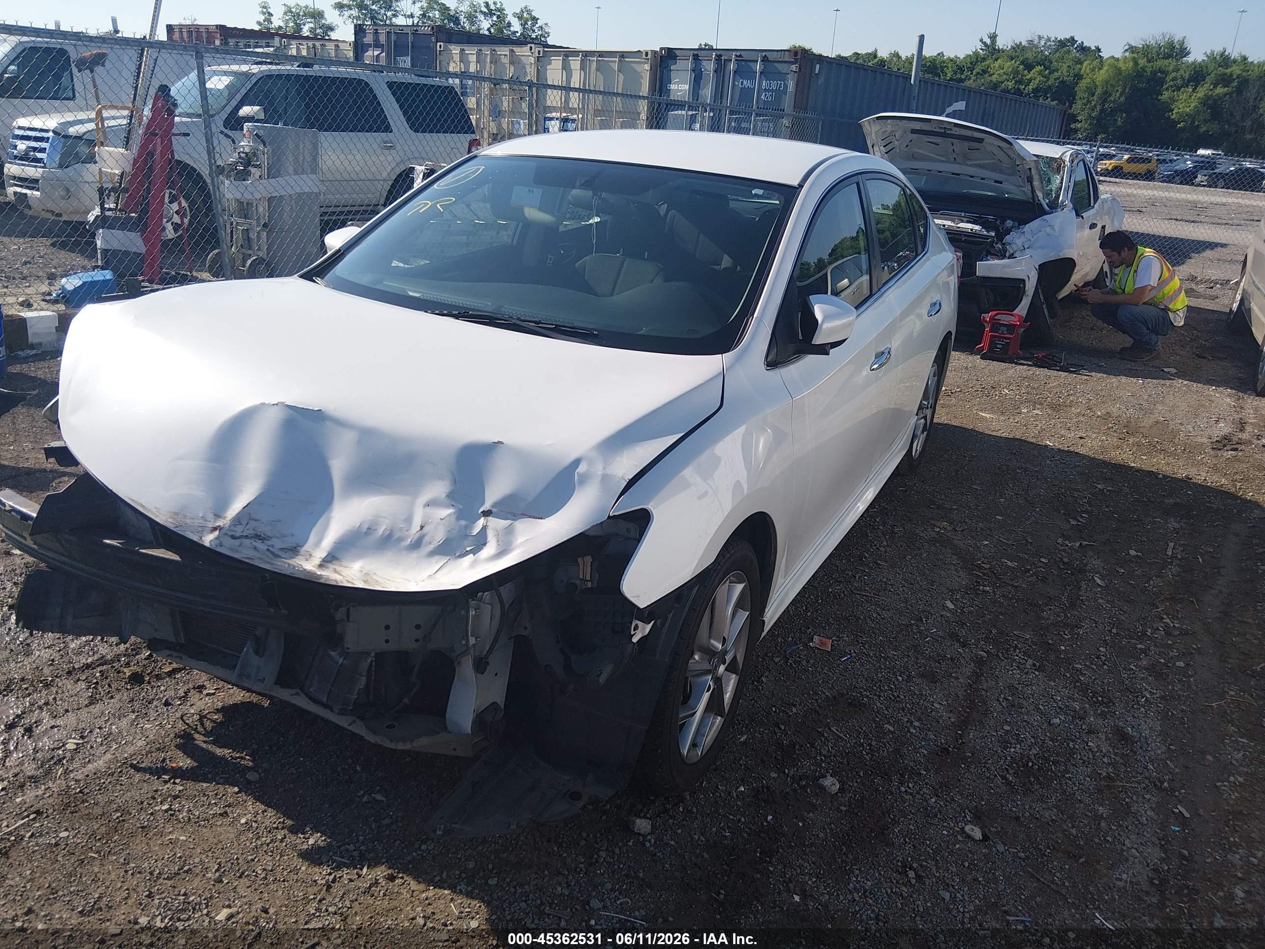 2013 Nissan Sentra Sr White vin: 3N1AB7AP8DL797807