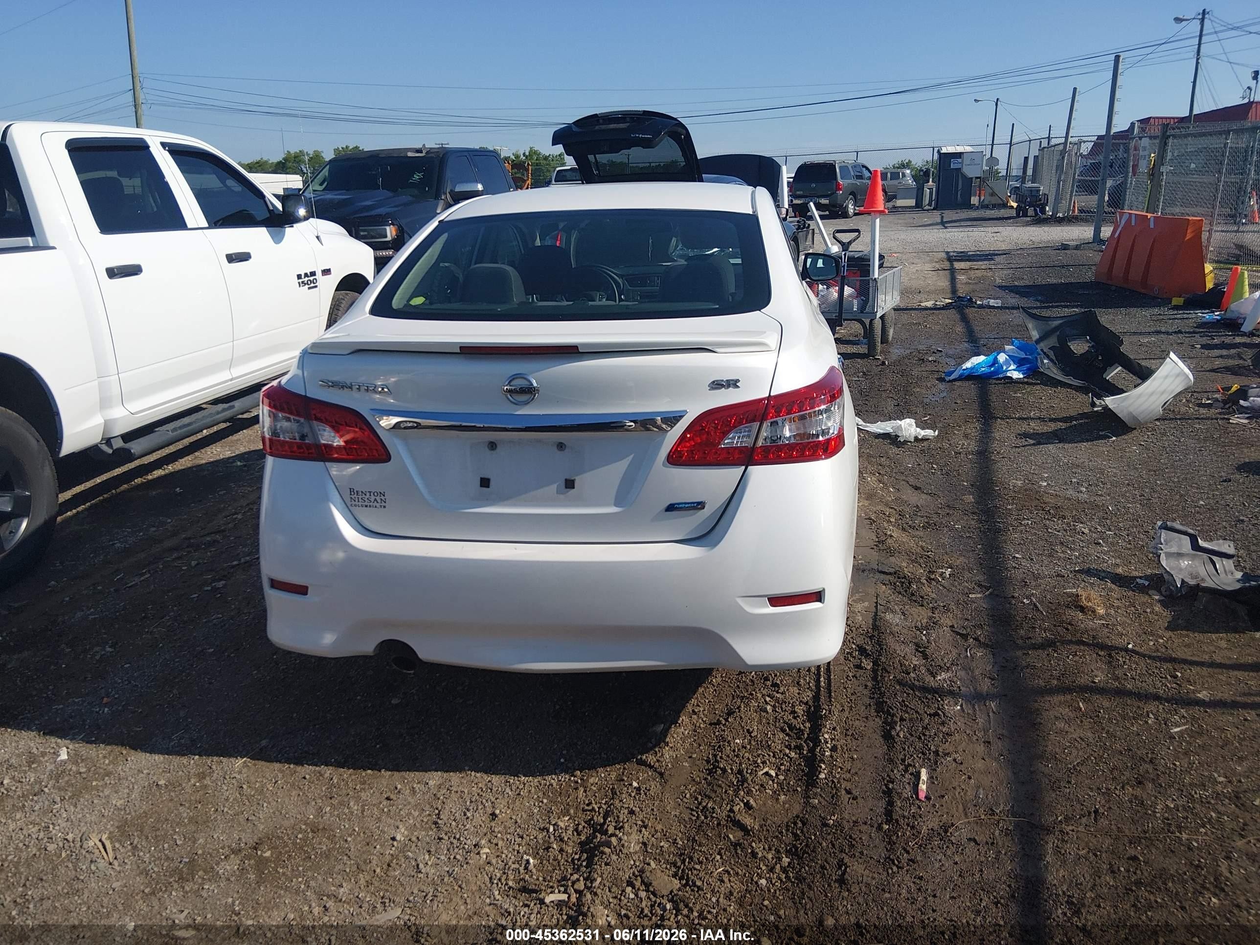 2013 Nissan Sentra Sr White vin: 3N1AB7AP8DL797807