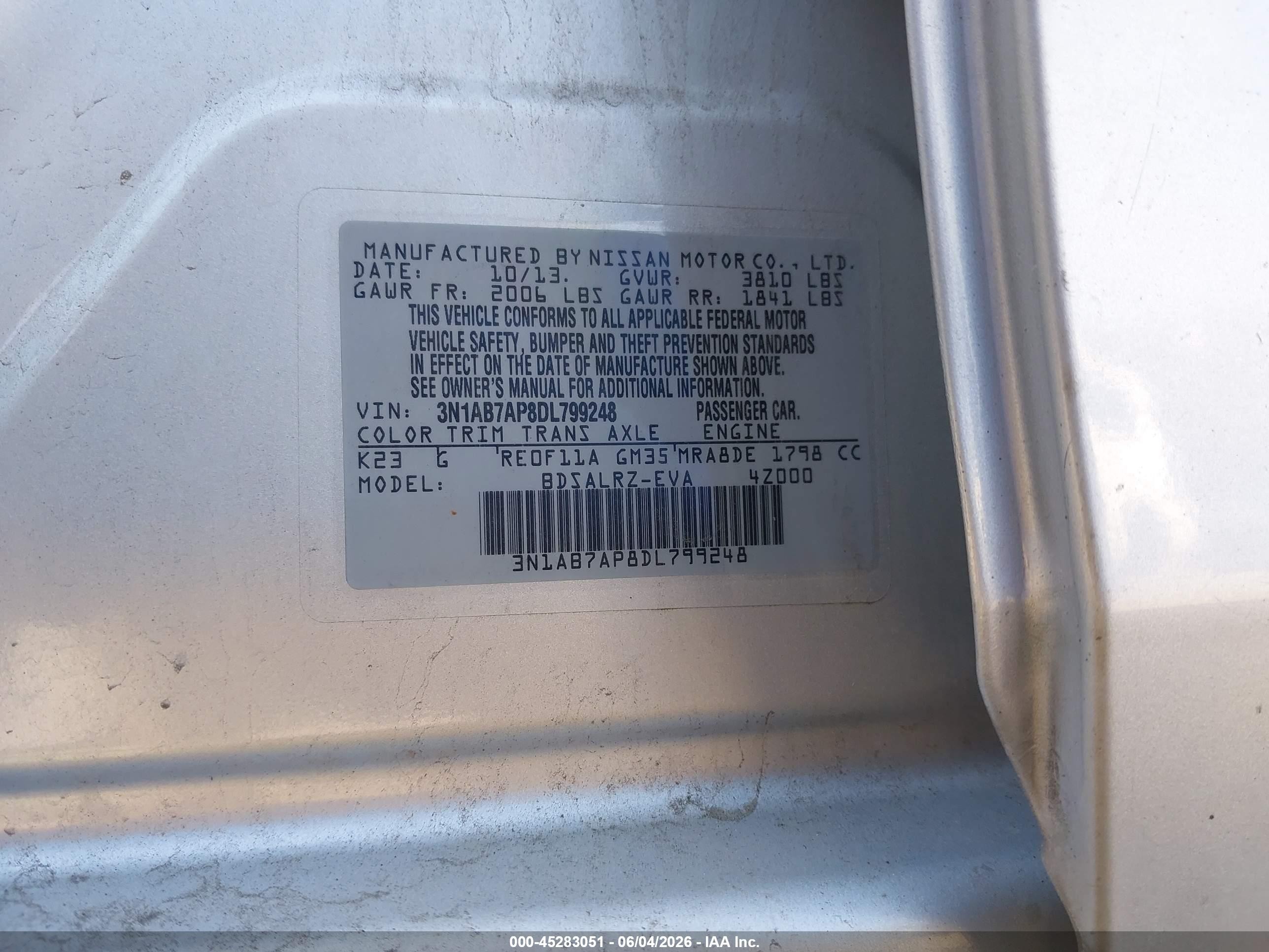 2013 Nissan Sentra Sr Серебряный vin: 3N1AB7AP8DL799248
